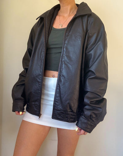 Vintage black Berks Bay leather jacket