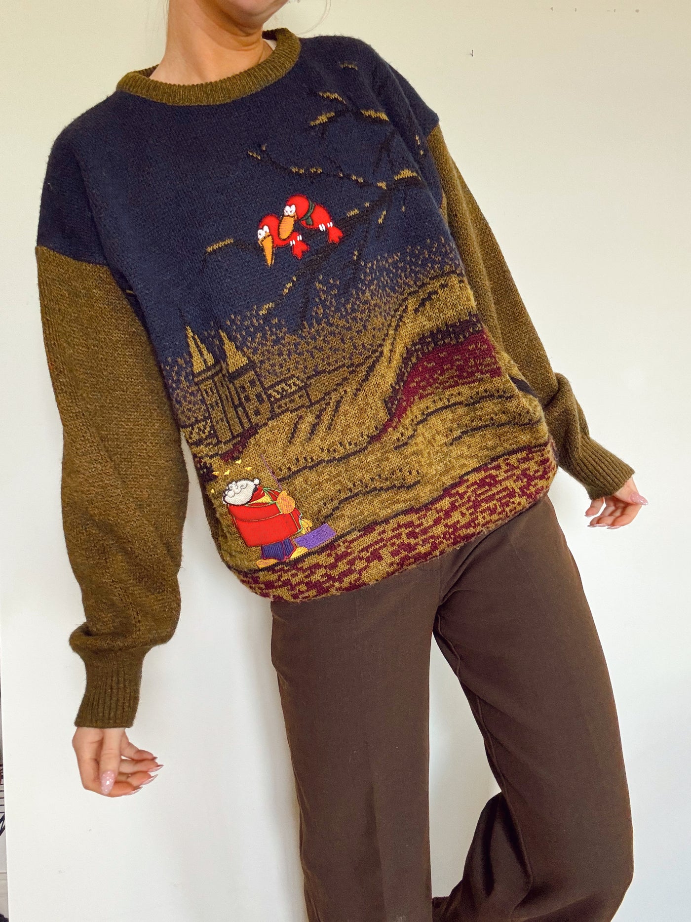 Vintage Blustery fall day knit sweater ￼