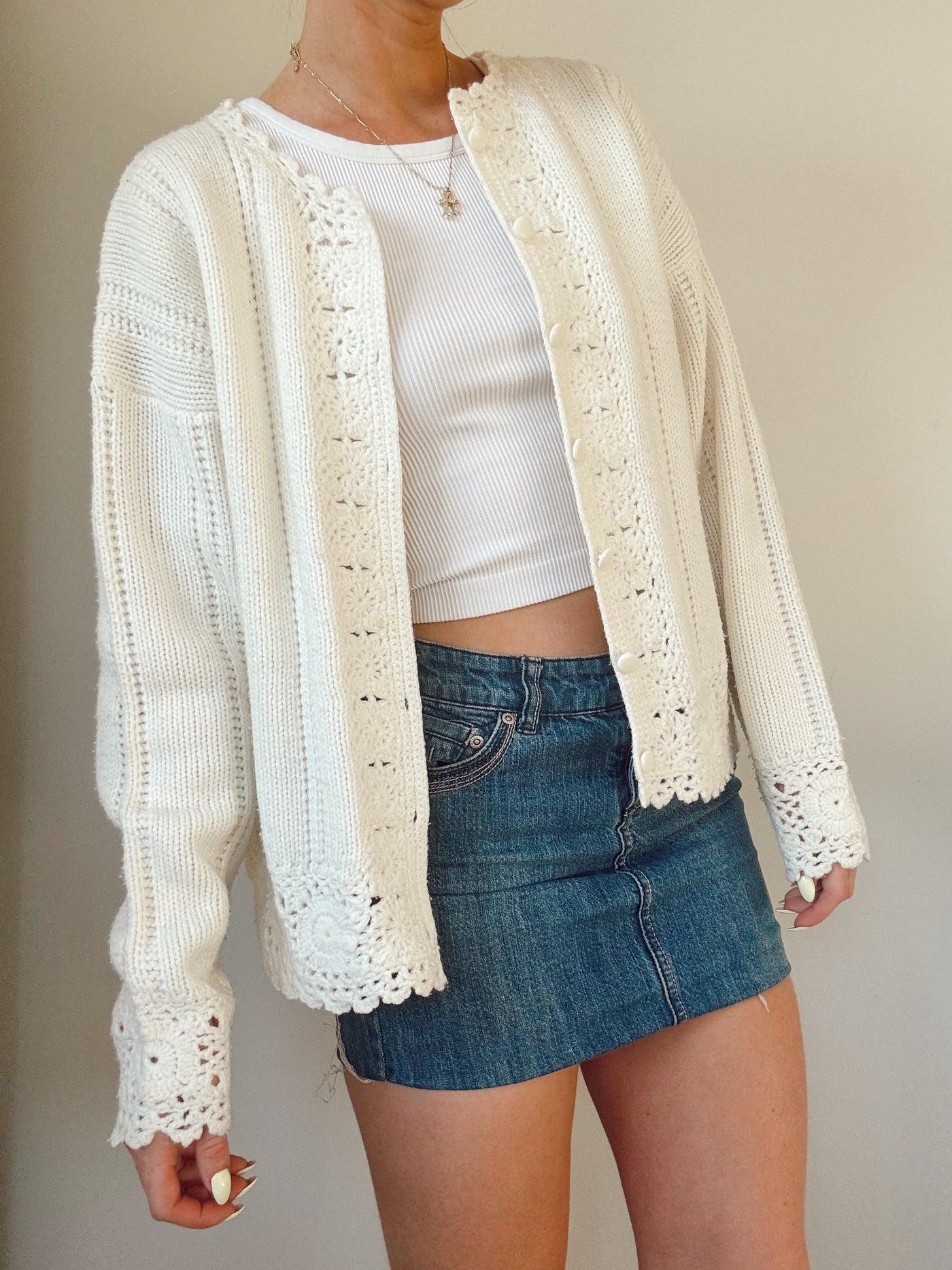 Vintage harvest cream dainty cardigan