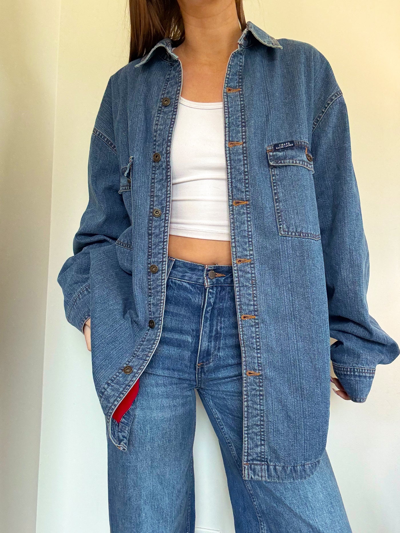 Chaps Ralph Lauren denim button ￼