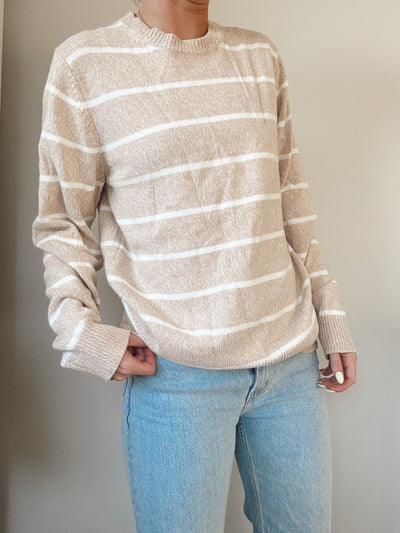 Sandstone striped knit sweater