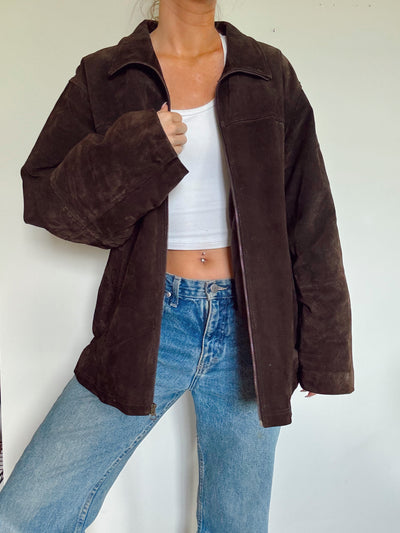 Vintage espresso grove suede jacket