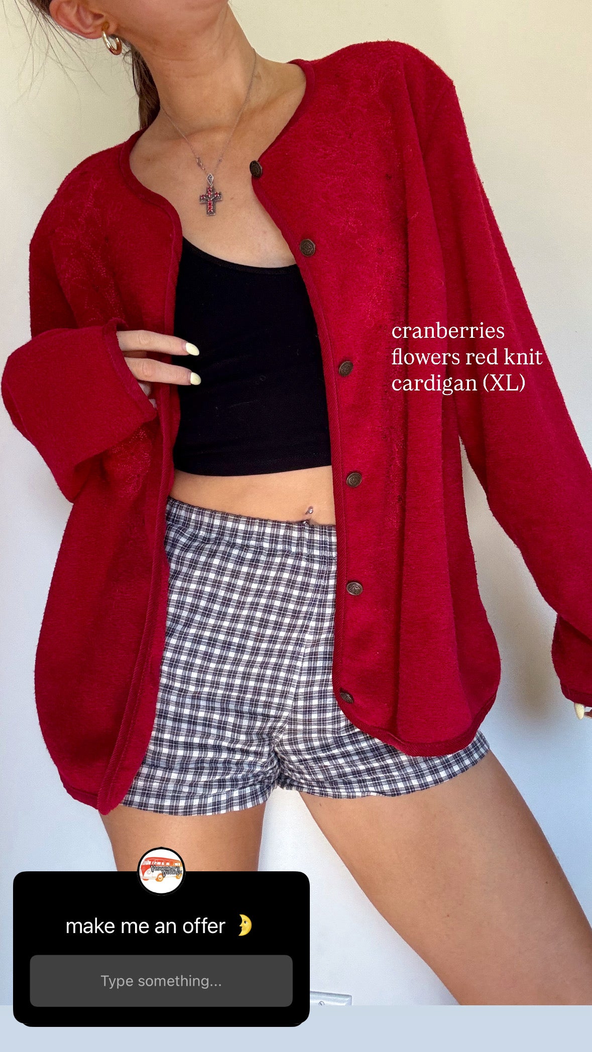 Vintage cranberries & flowers cardigan