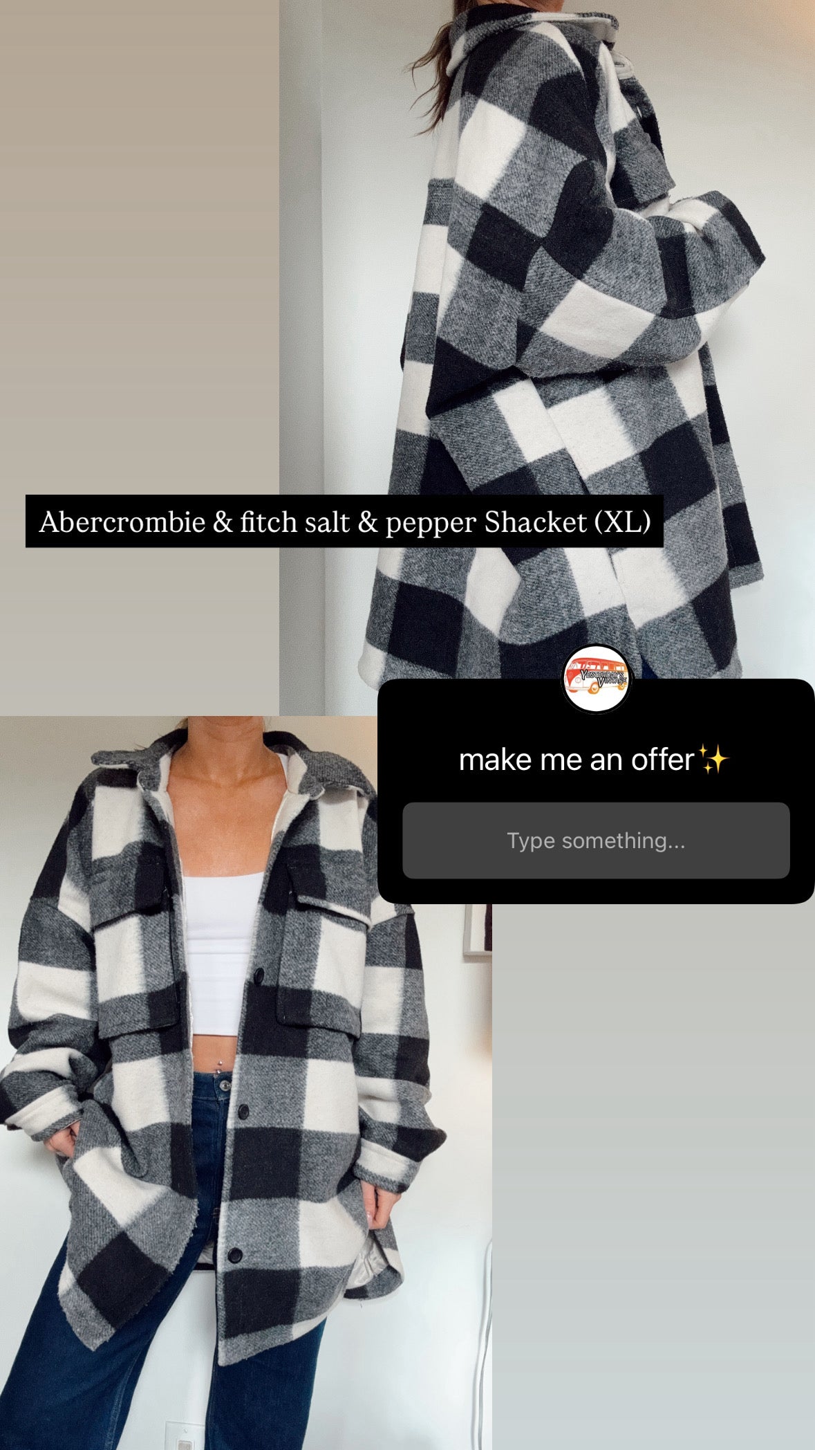 Abercrombie & fitch salt & pepper Shacket