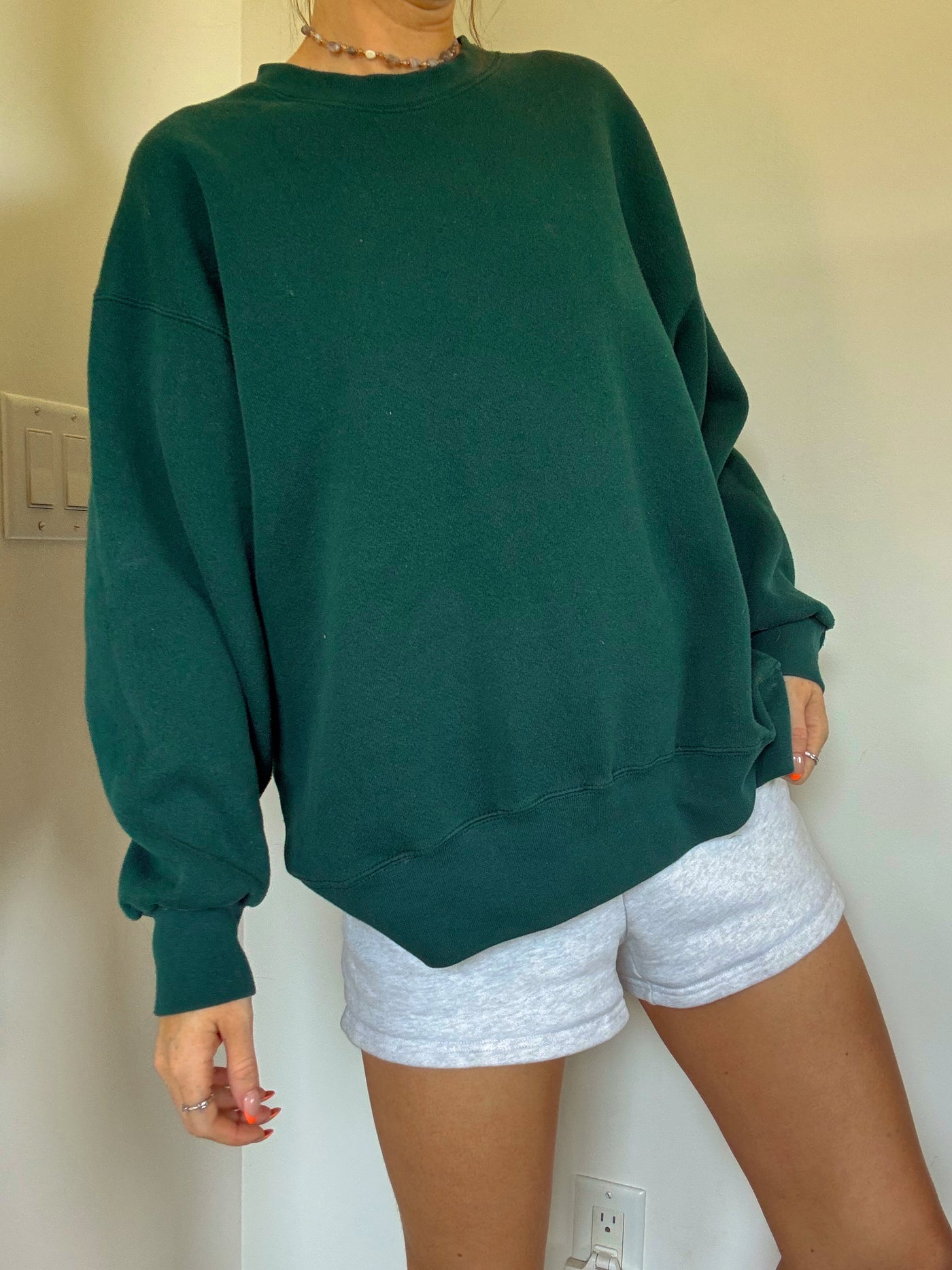 Vintage forest green staple crewneck