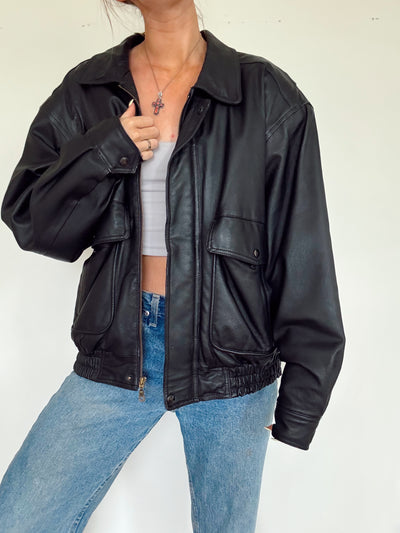 Vintage Jessica bomber leather jacket