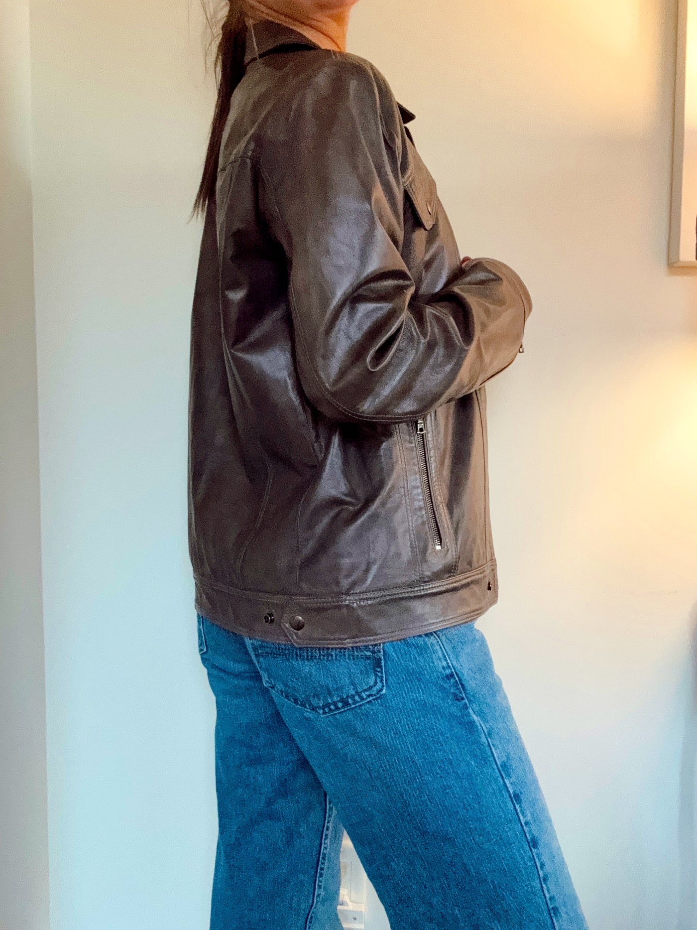 Vintage stable brown vegan leather