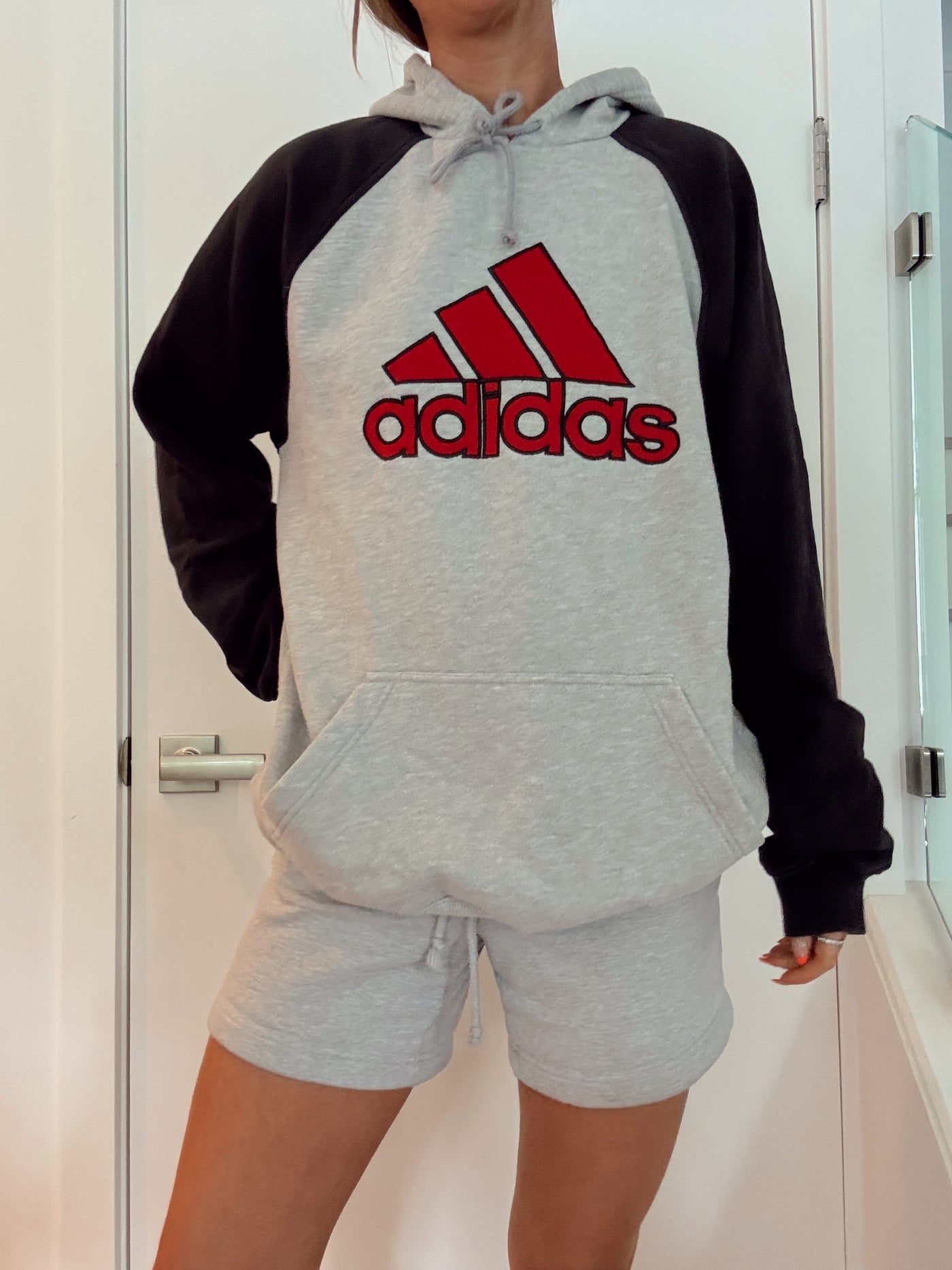 Vintage Adidas colour block hoodie