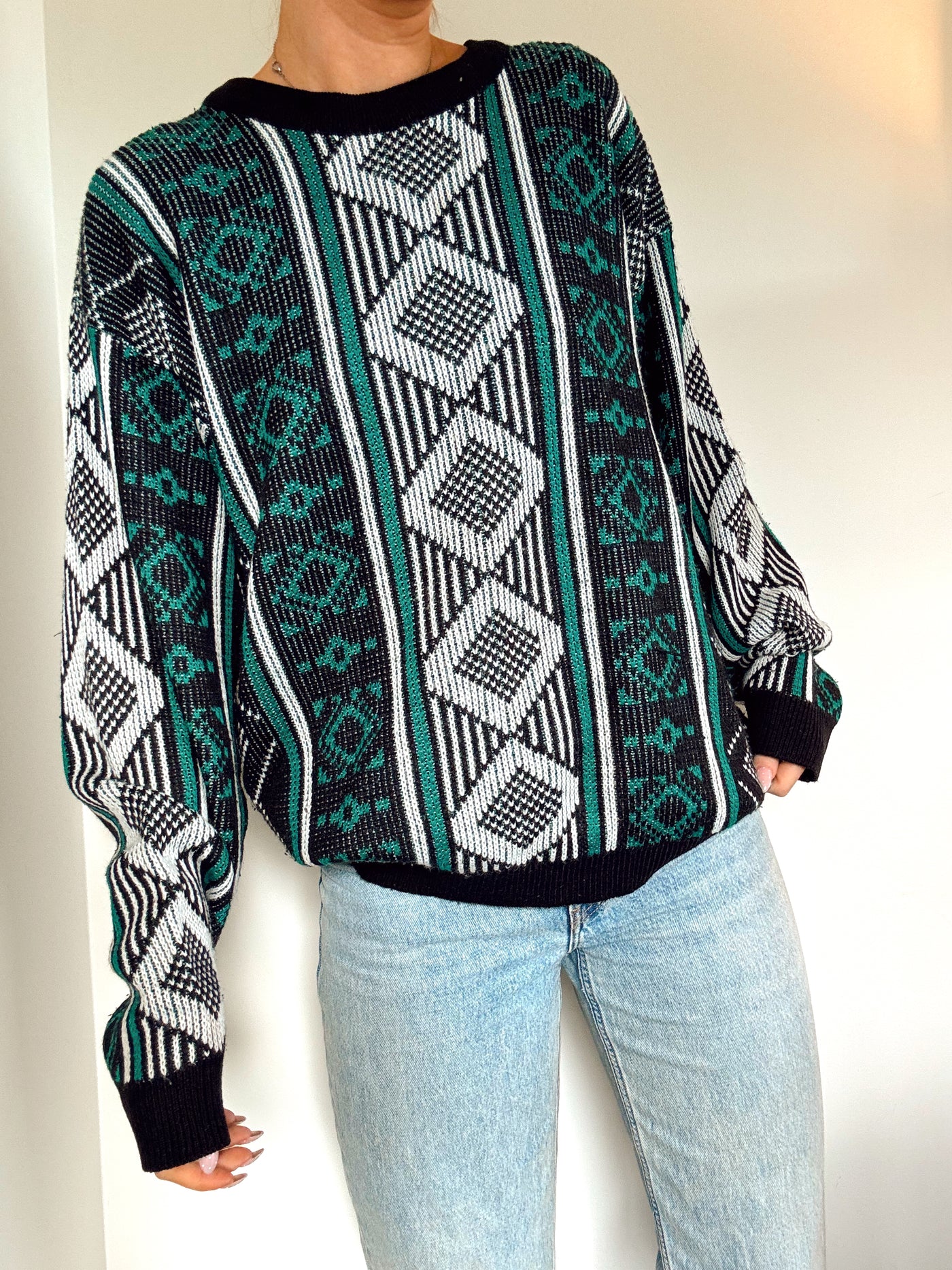 Vintage shadow grove knit sweater