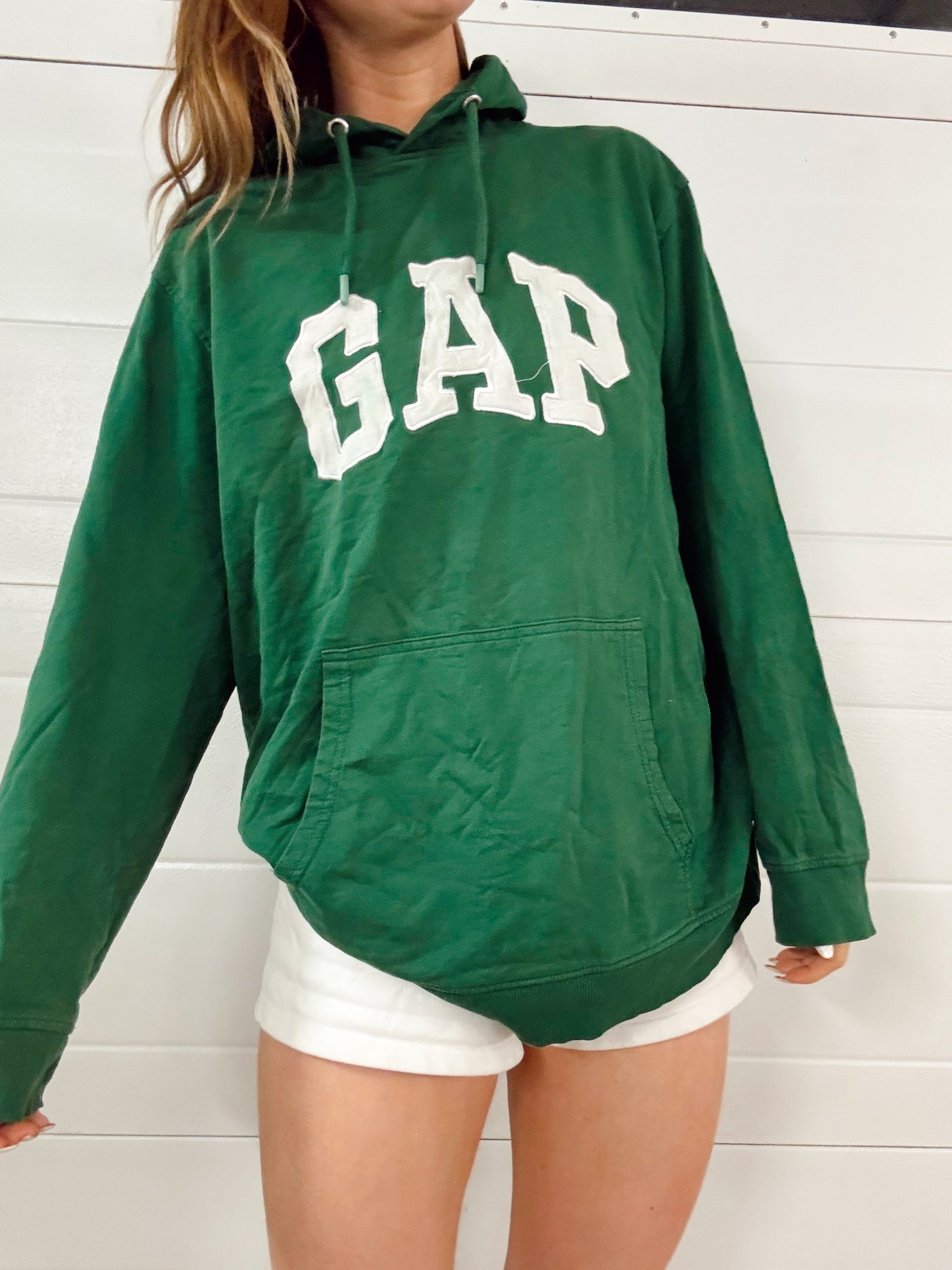 Green & white GAP hoodie