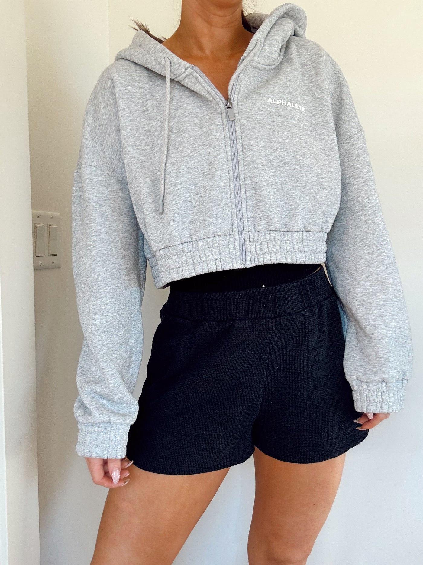 Alphalete grey zip up hoodie