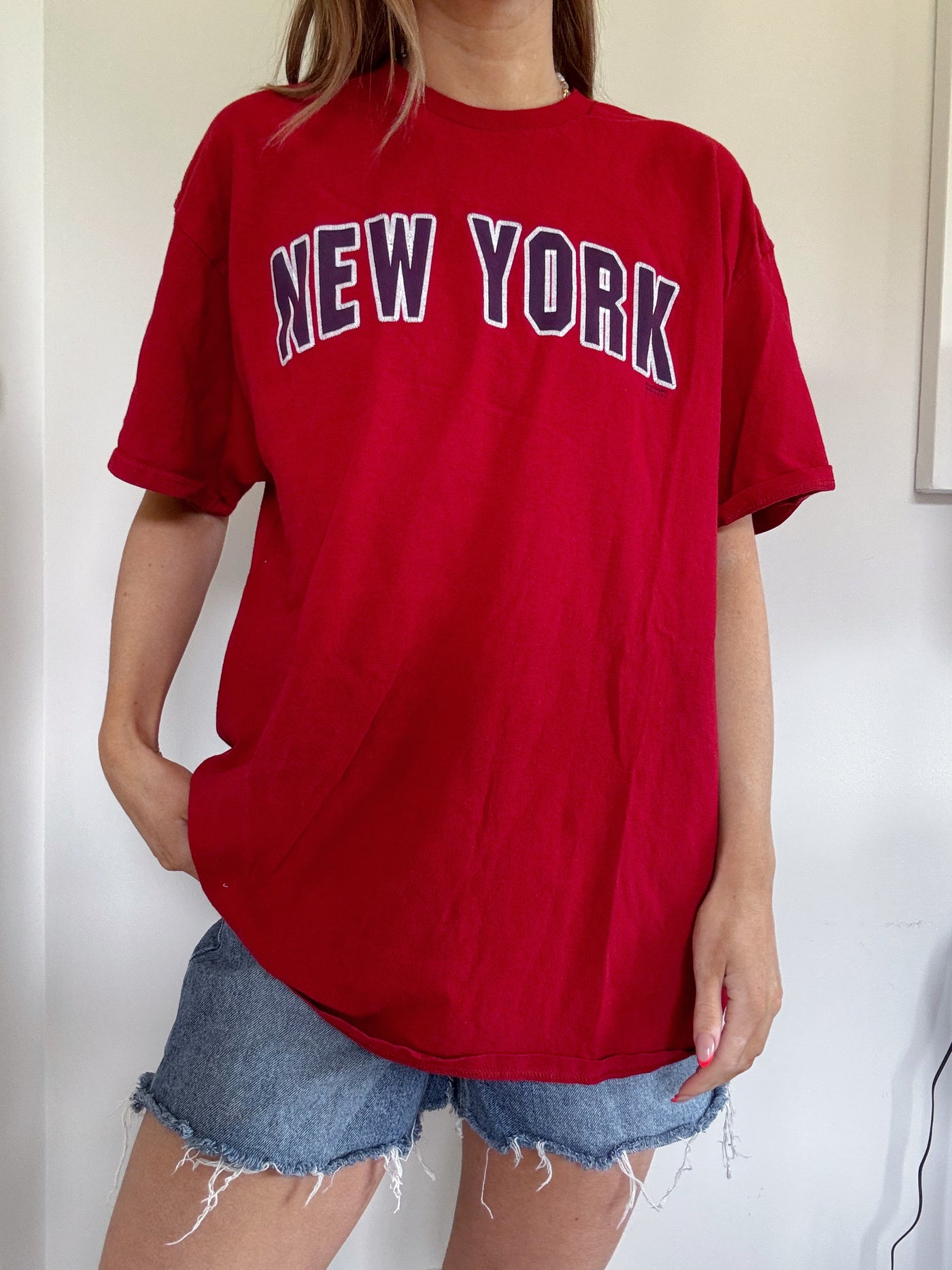 New York red & blue graphic T-shirt