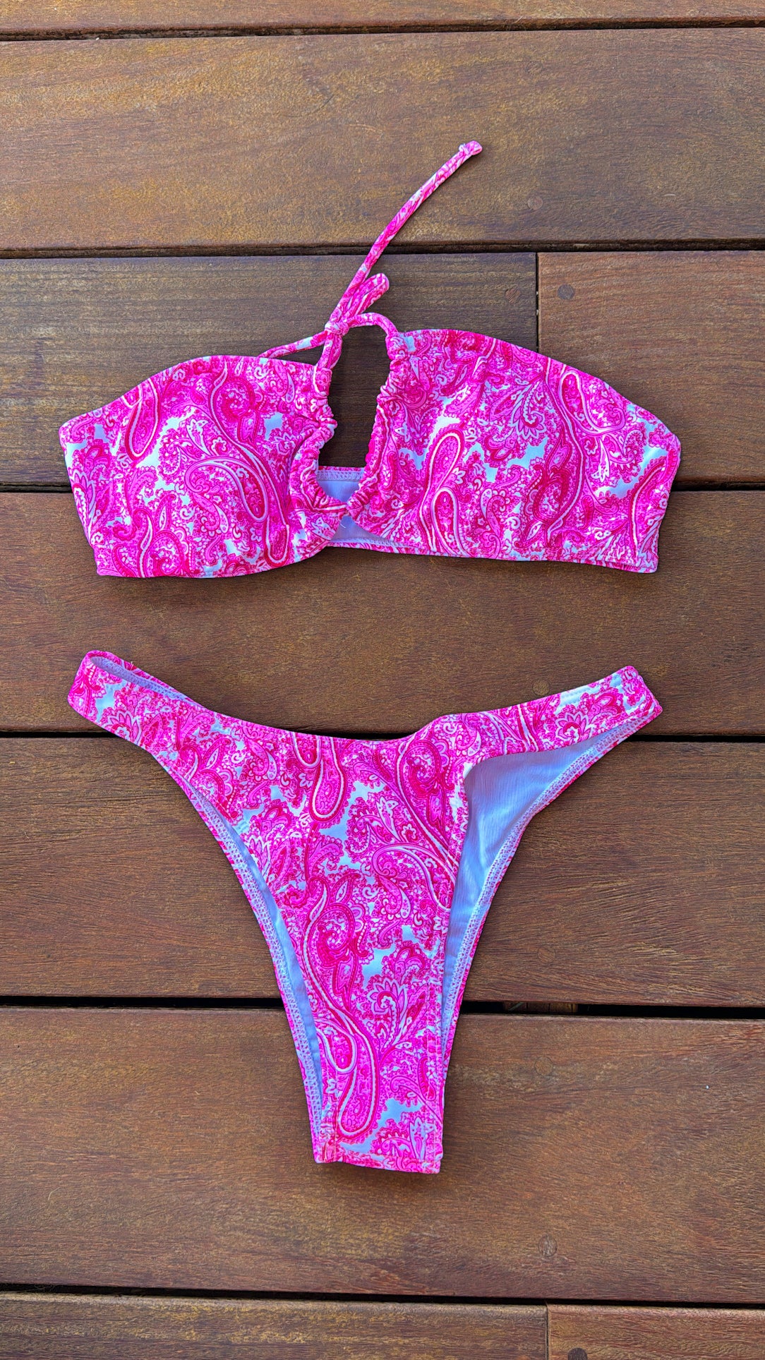 Happiness pink & white bikini