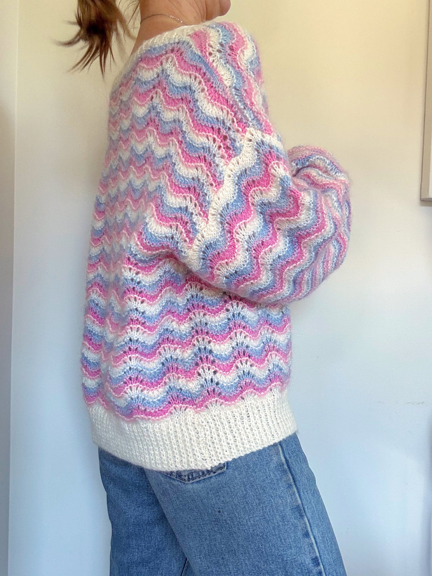 Vintage pastel sunset knit cardigan