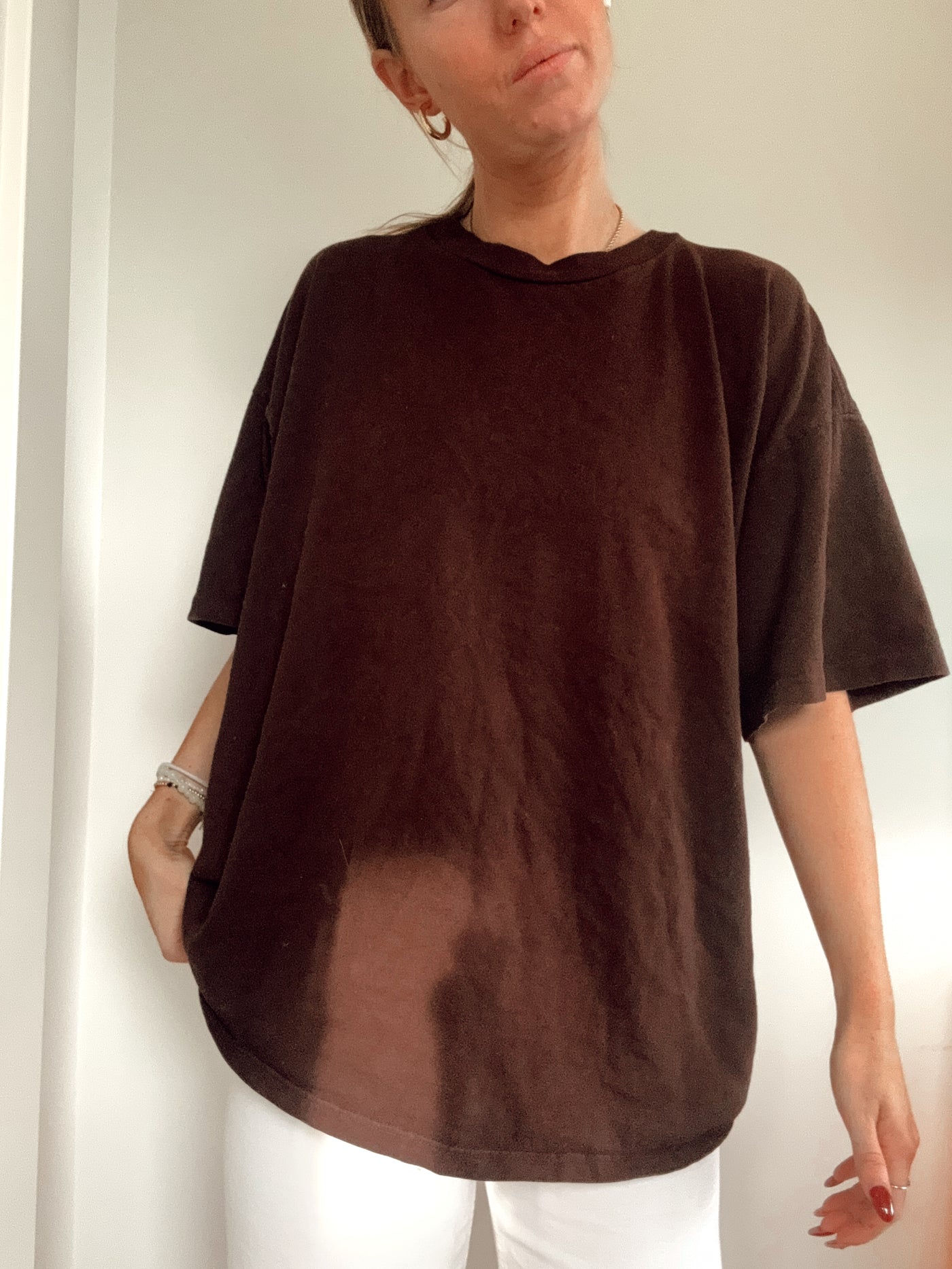 Vintage mocha brown staple T-shirt