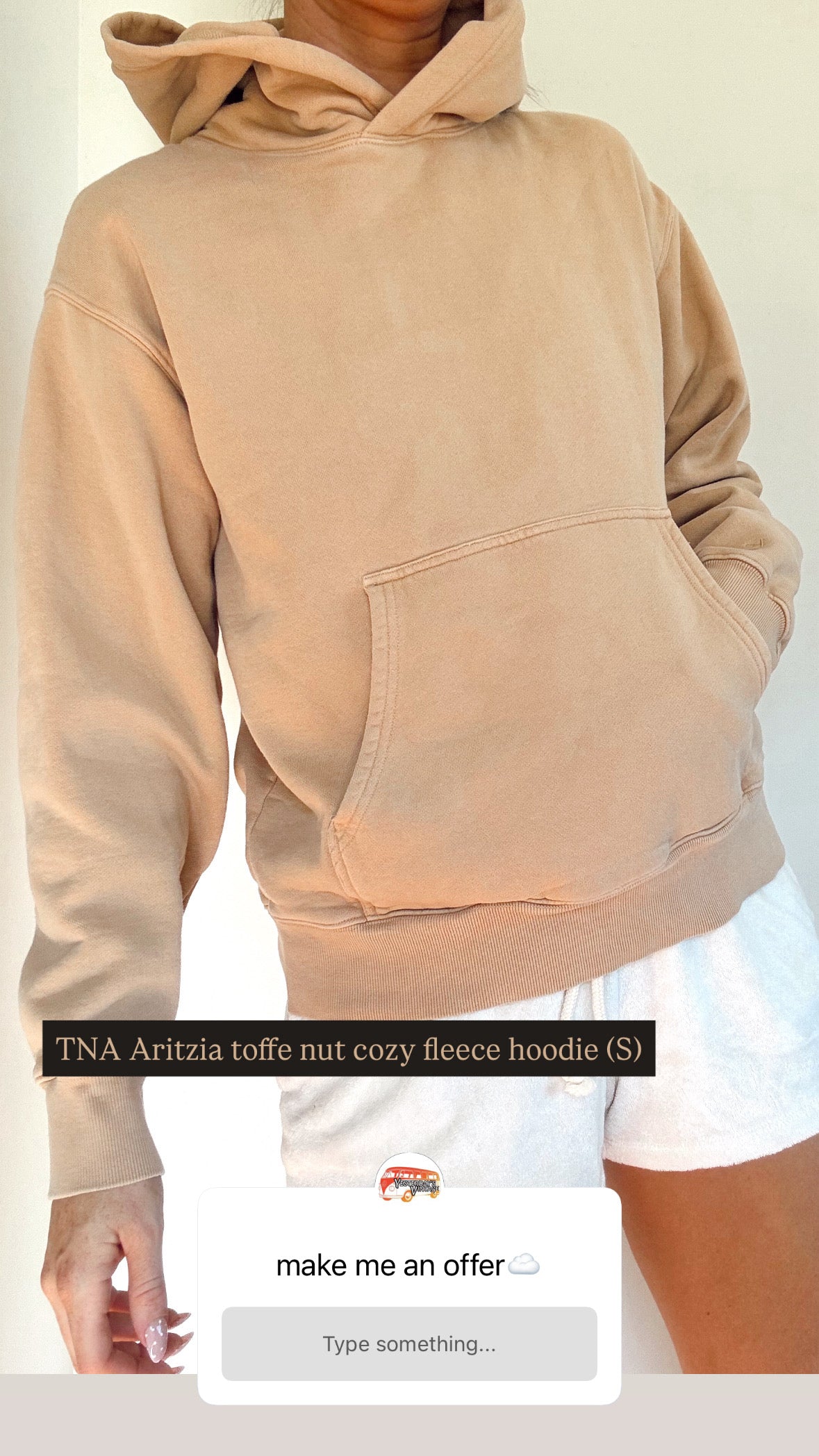 TNA Aritzia toffee nut perfect fit hoodie