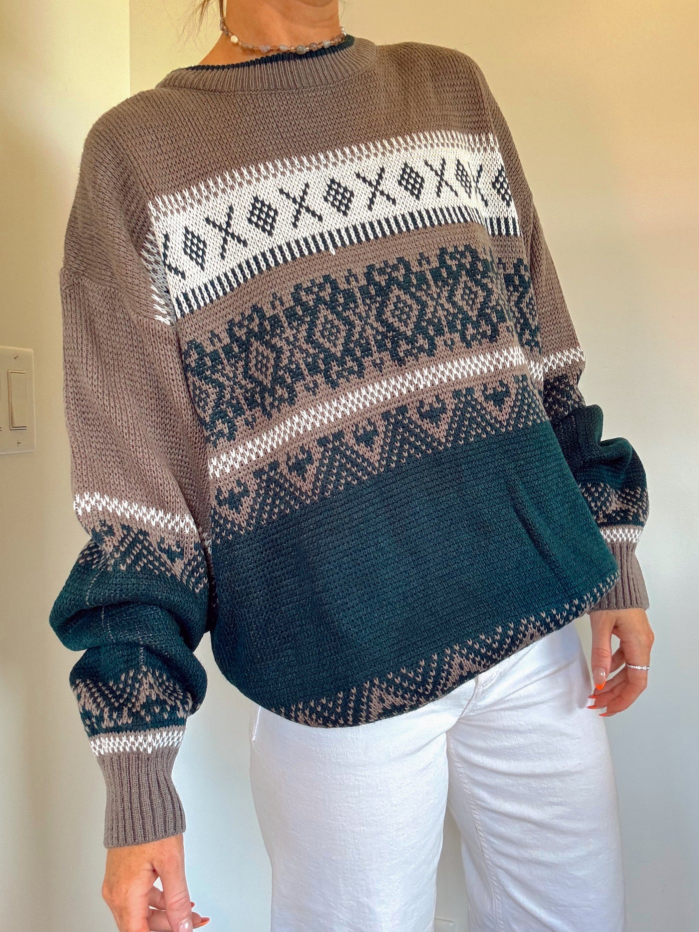 Vintage Walnut harbour knit sweater