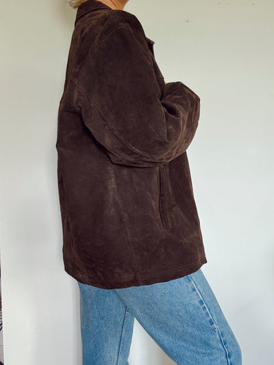 Vintage espresso grove suede jacket