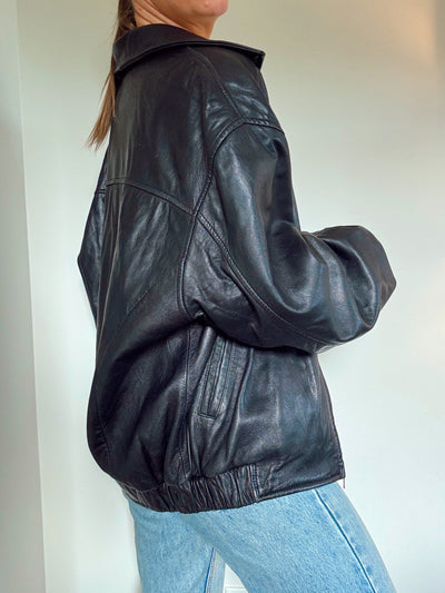 Vintage black NYC bomber jacket