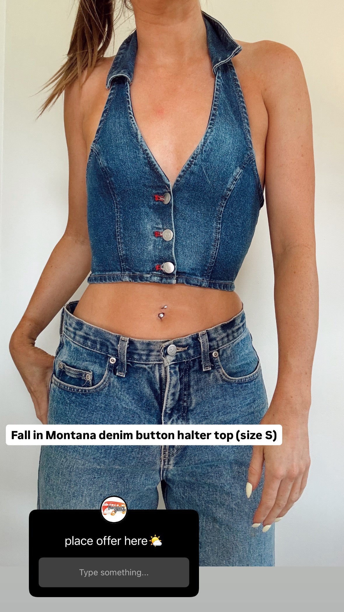Fall in Montana denim halter top