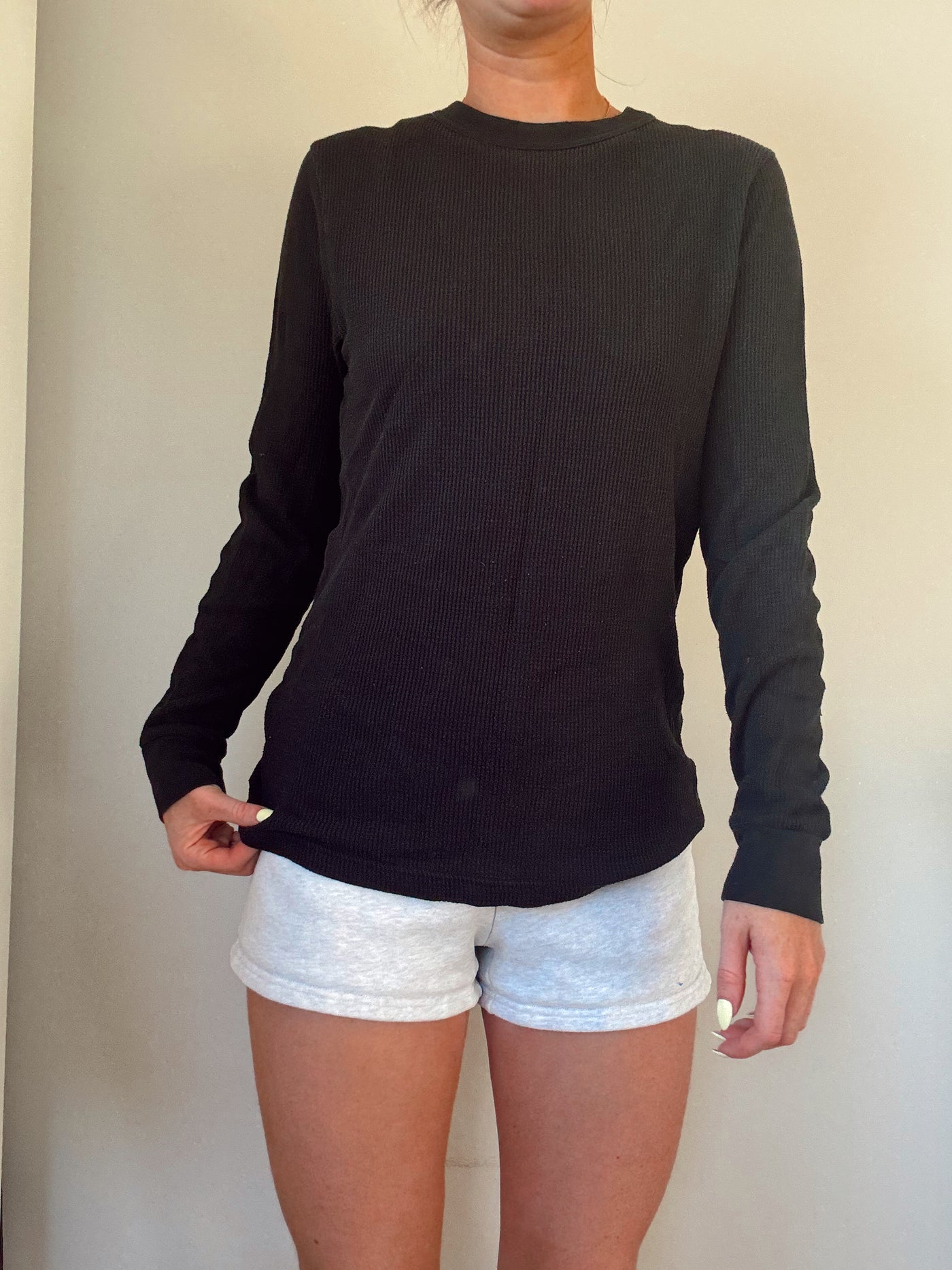 Charcoal cabin waffle long sleeve