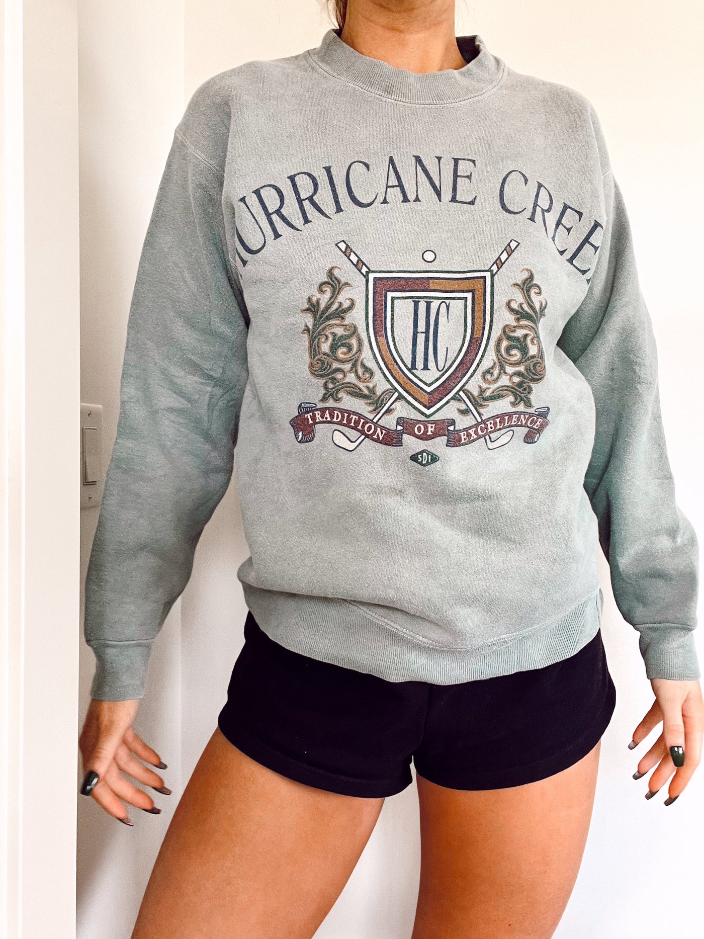 Vintage Dusty green Hurricane Creek crewneck