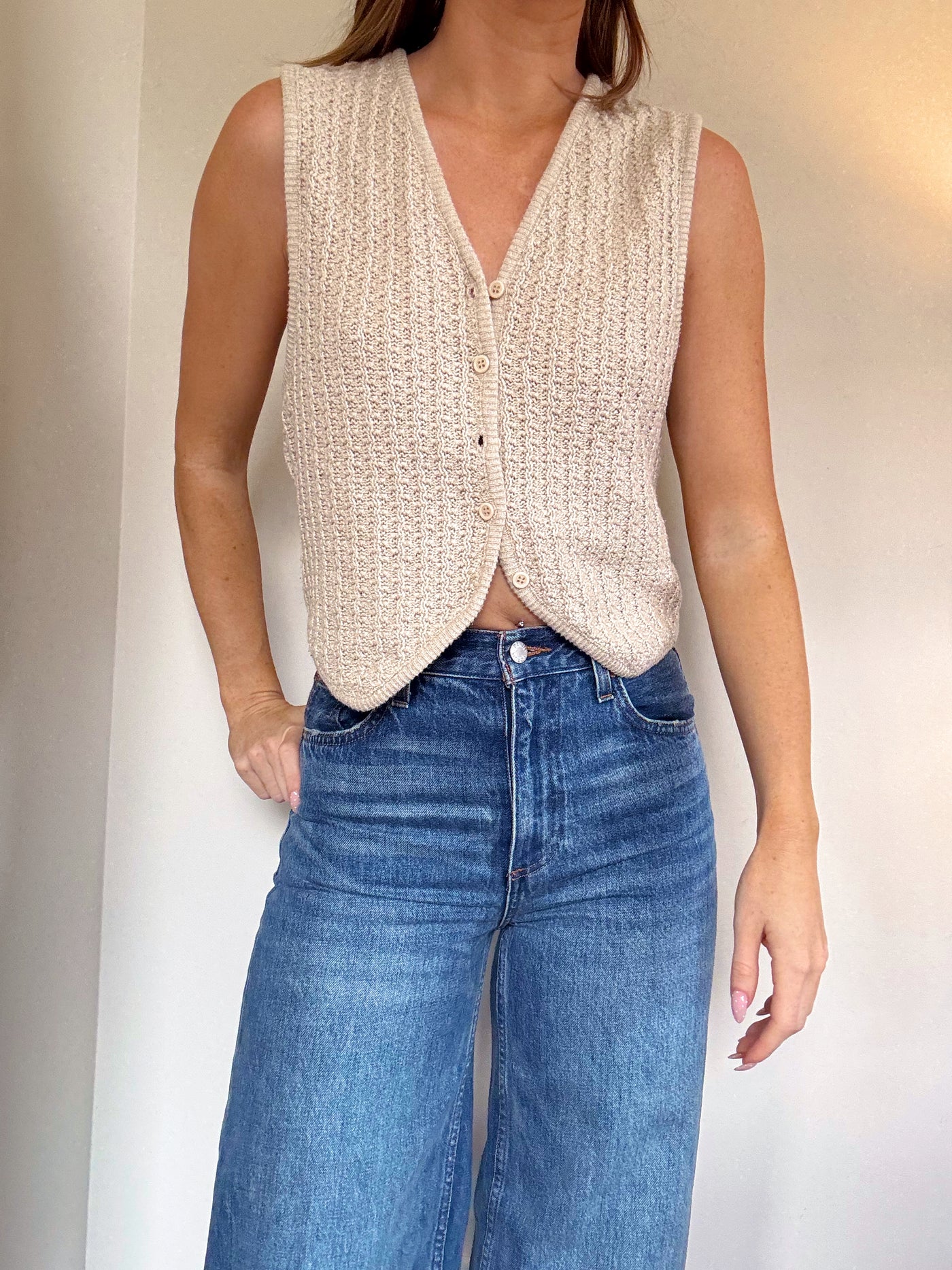 Sandbar neutral beige knit top