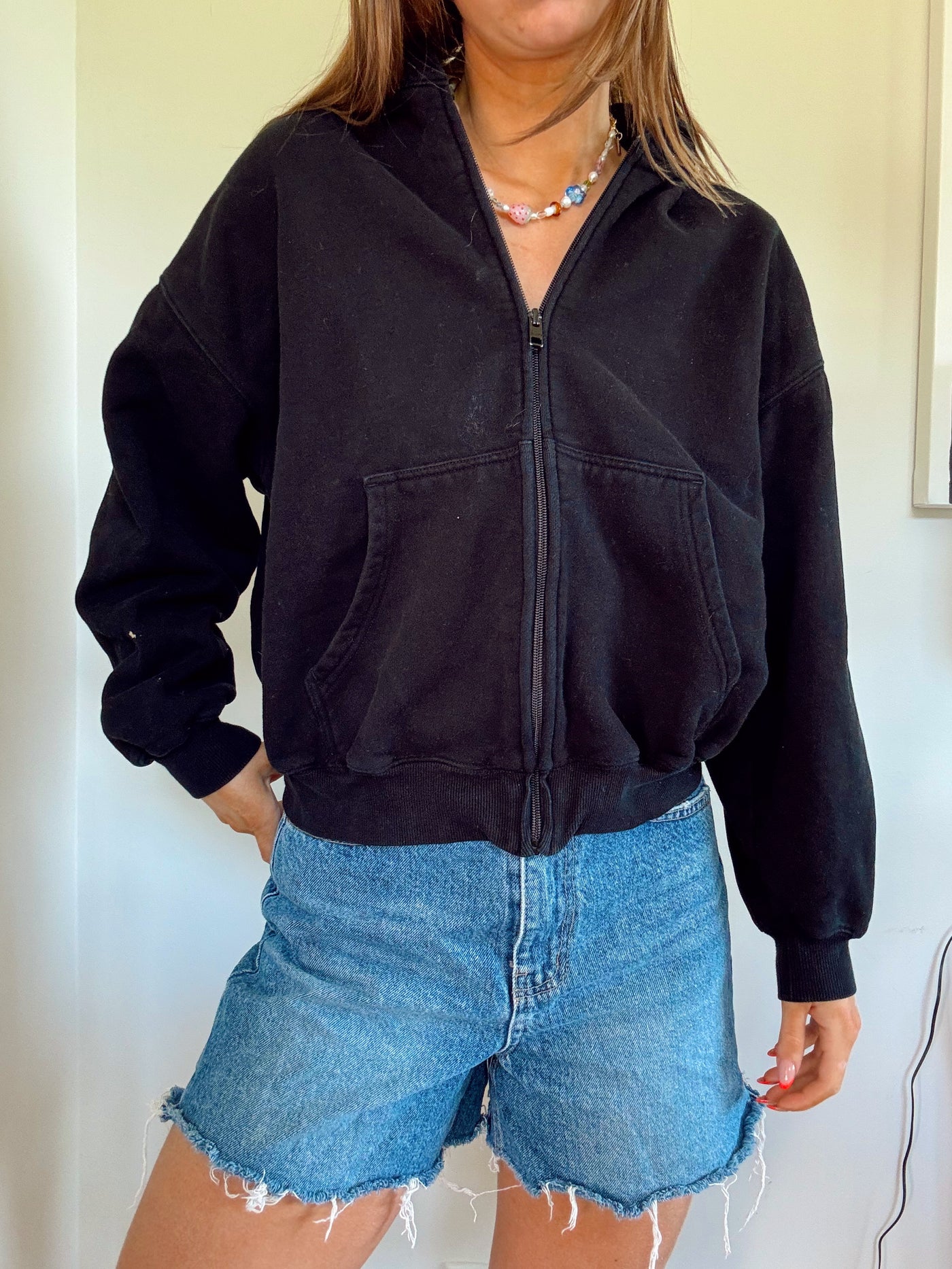 TNA Aritzia fleece mega zip up hoodie