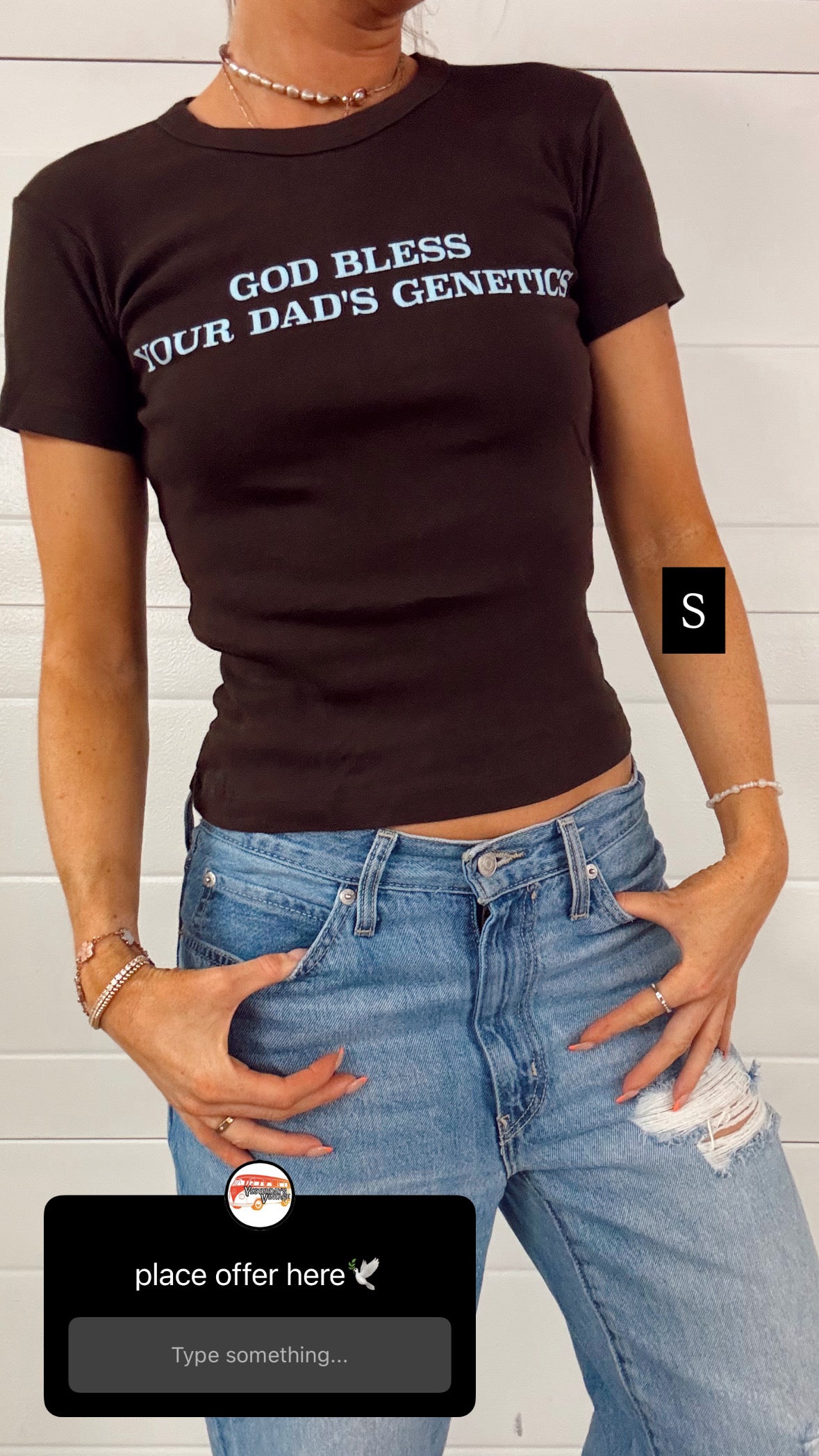 Gods favourite brown graphic T-shirt