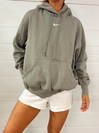 Chalk green Nike middle swoosh hoodie
