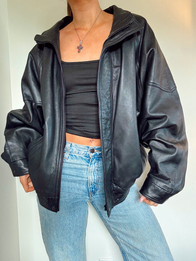 Vintage black NYC bomber jacket