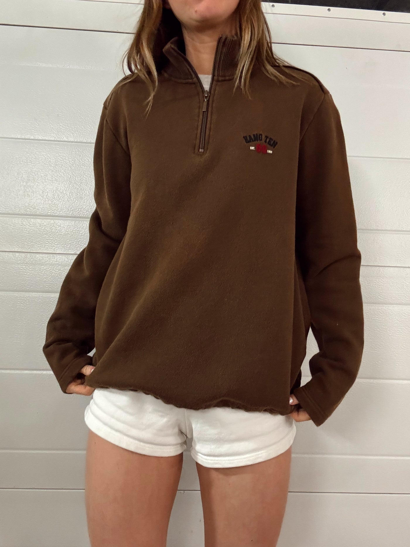 Vintage brown Hang ten neutral brown quarter zip