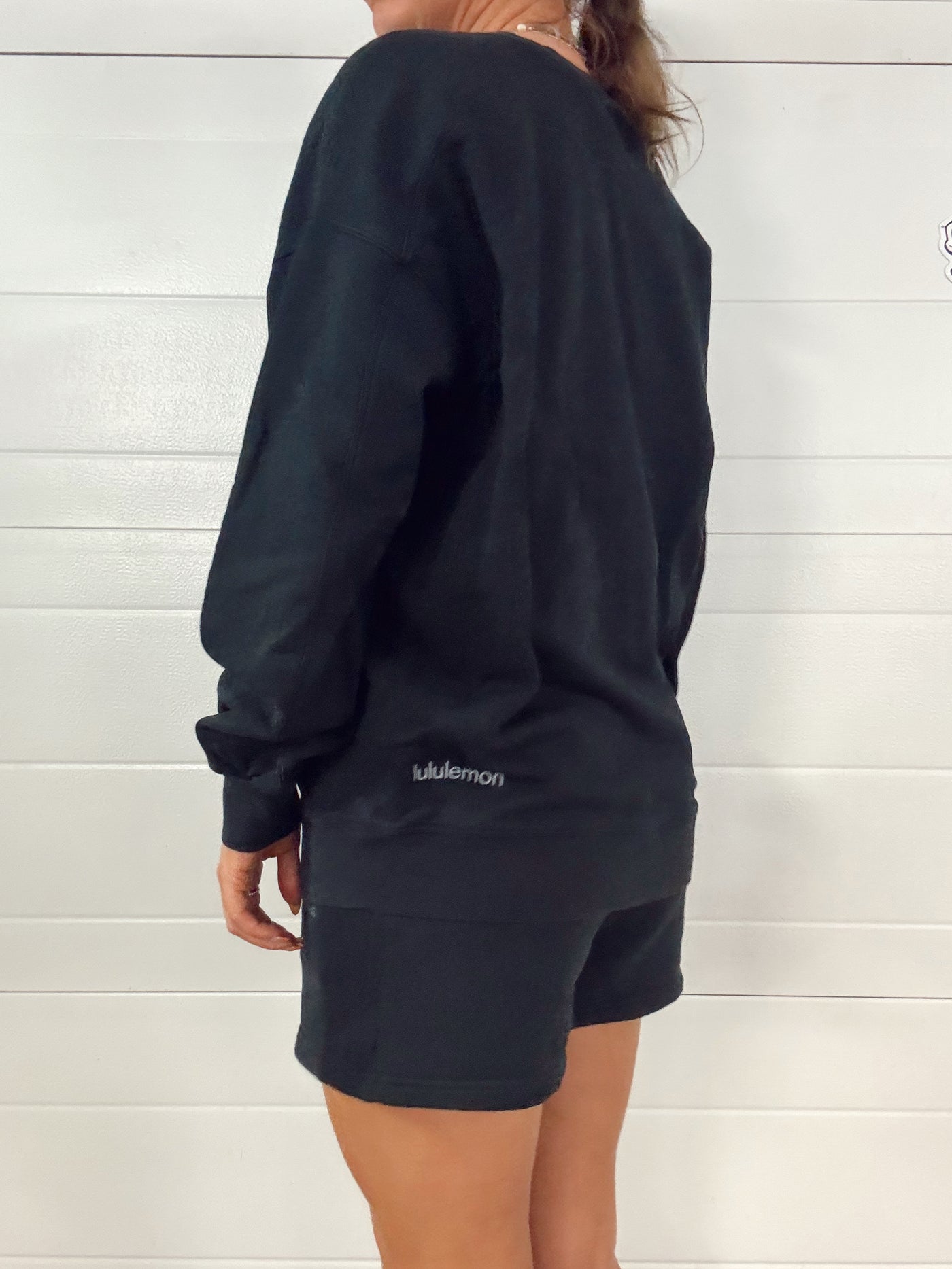 Black Lululemon perfectly oversized crewneck