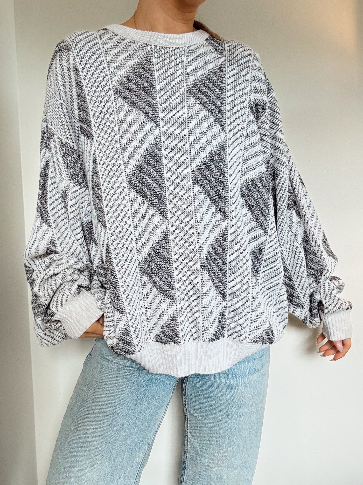 Vintage stone ridge knit sweater