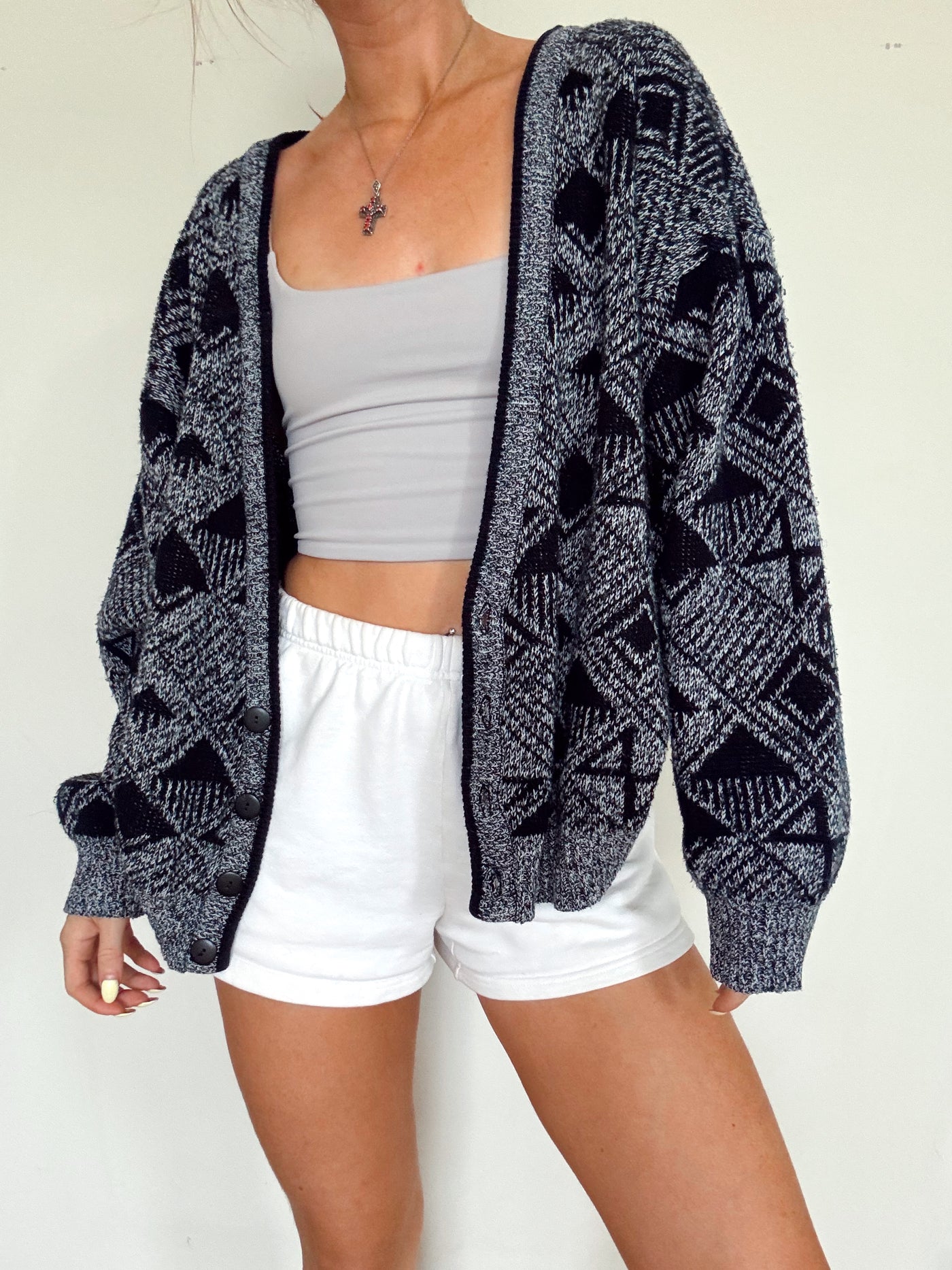 Vintage urban prism knit cardigan