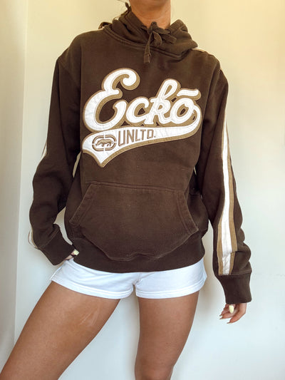 Y2K Ecko chocolate neutral brown hoodie