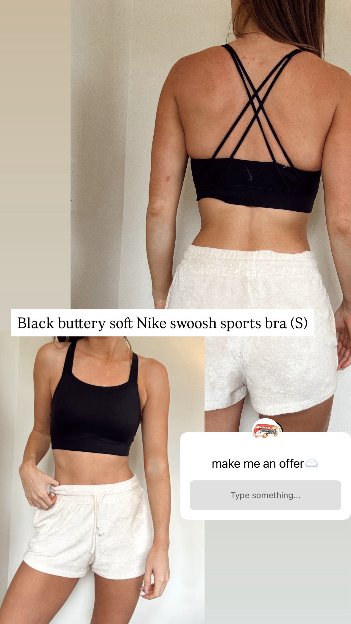 Nike buttery soft black sports bra