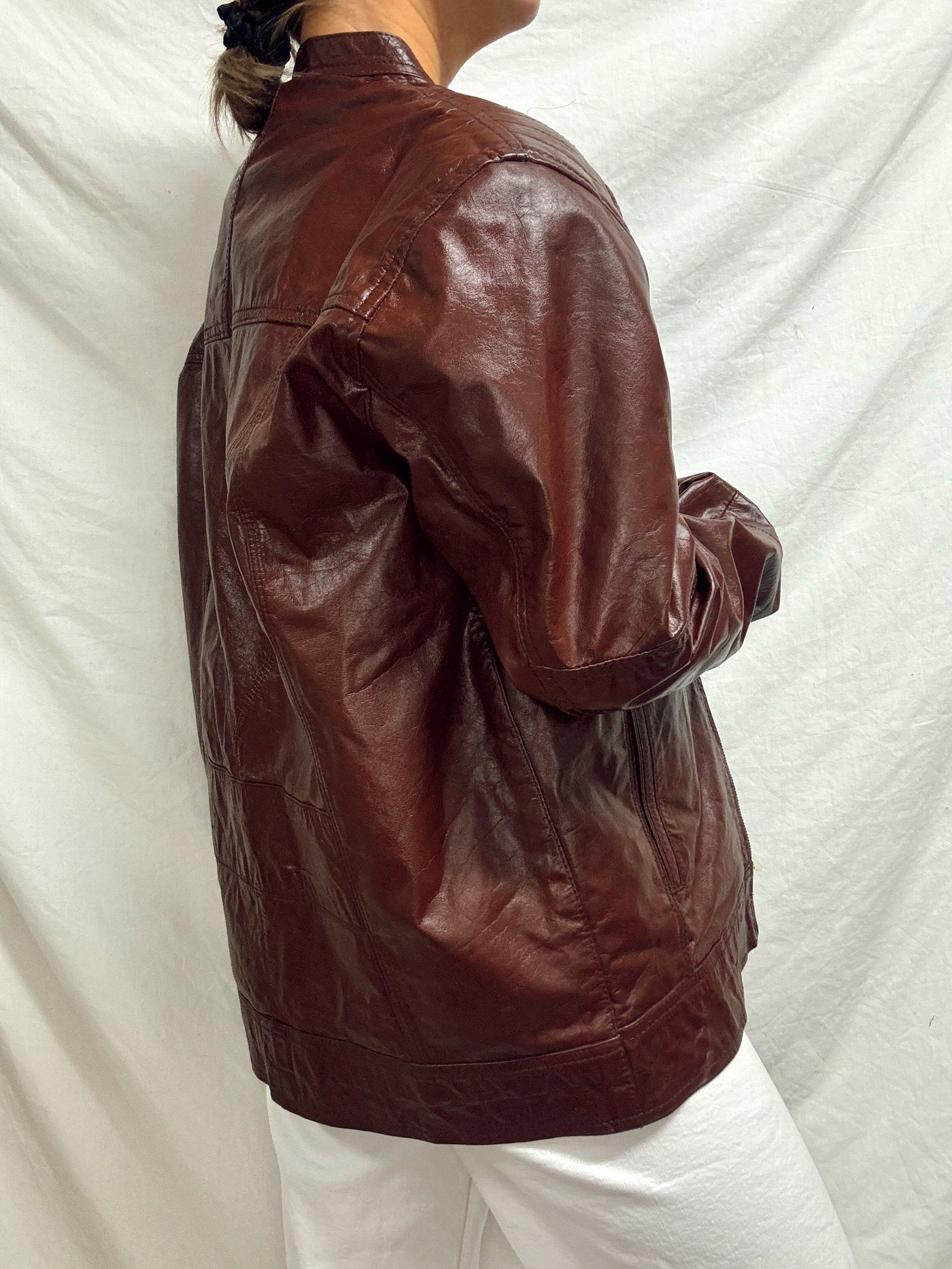 Vintage brown truck leather jacket