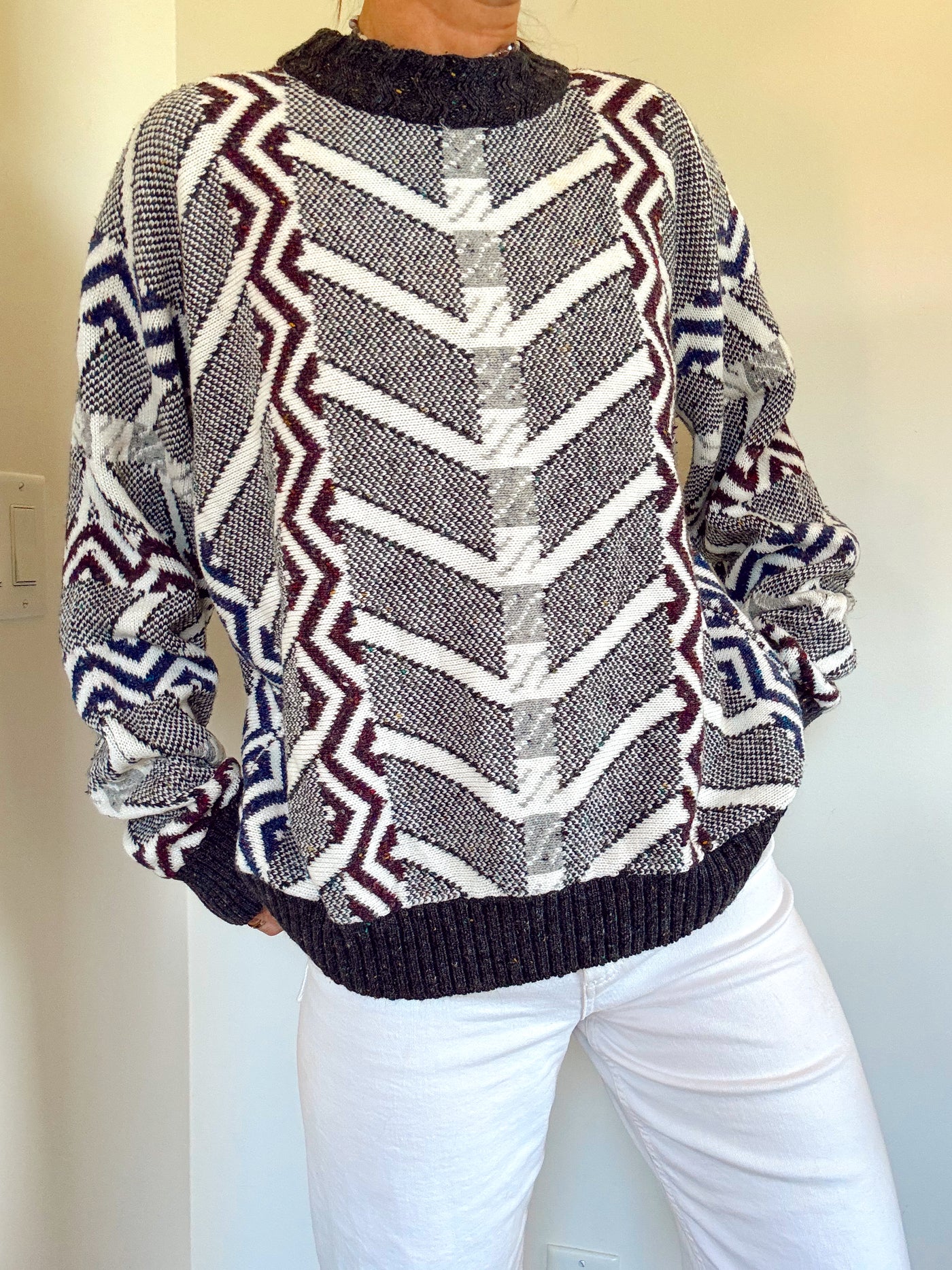Vintage storm signal knit sweater