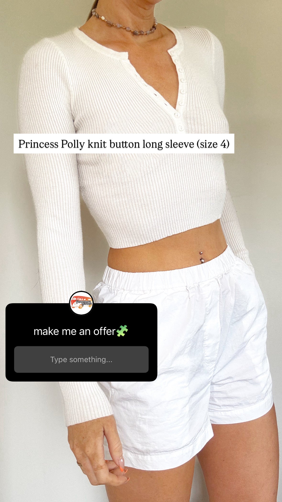 Princess Polly knit button up long sleeve