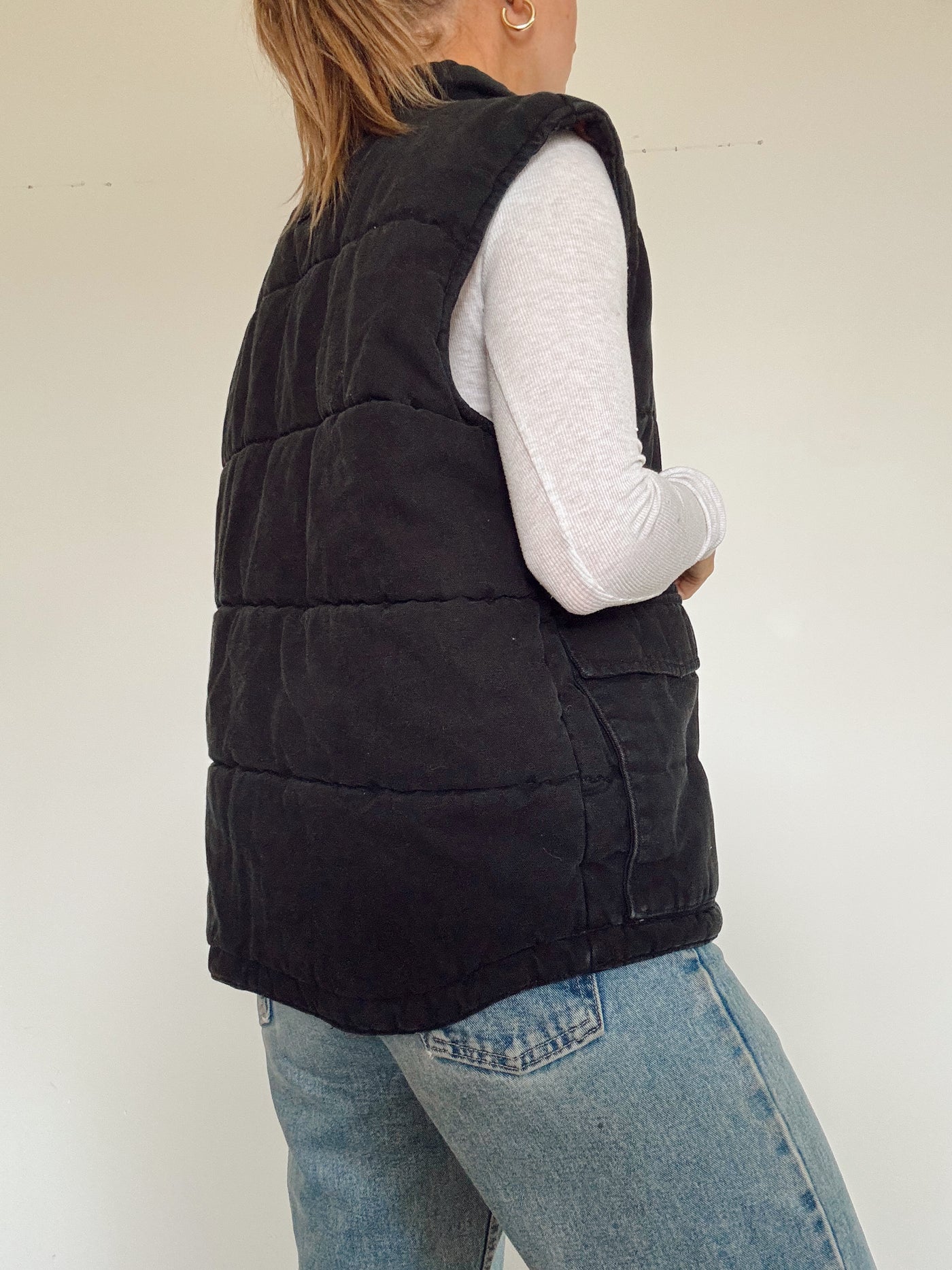 Black Dakota pleated vest