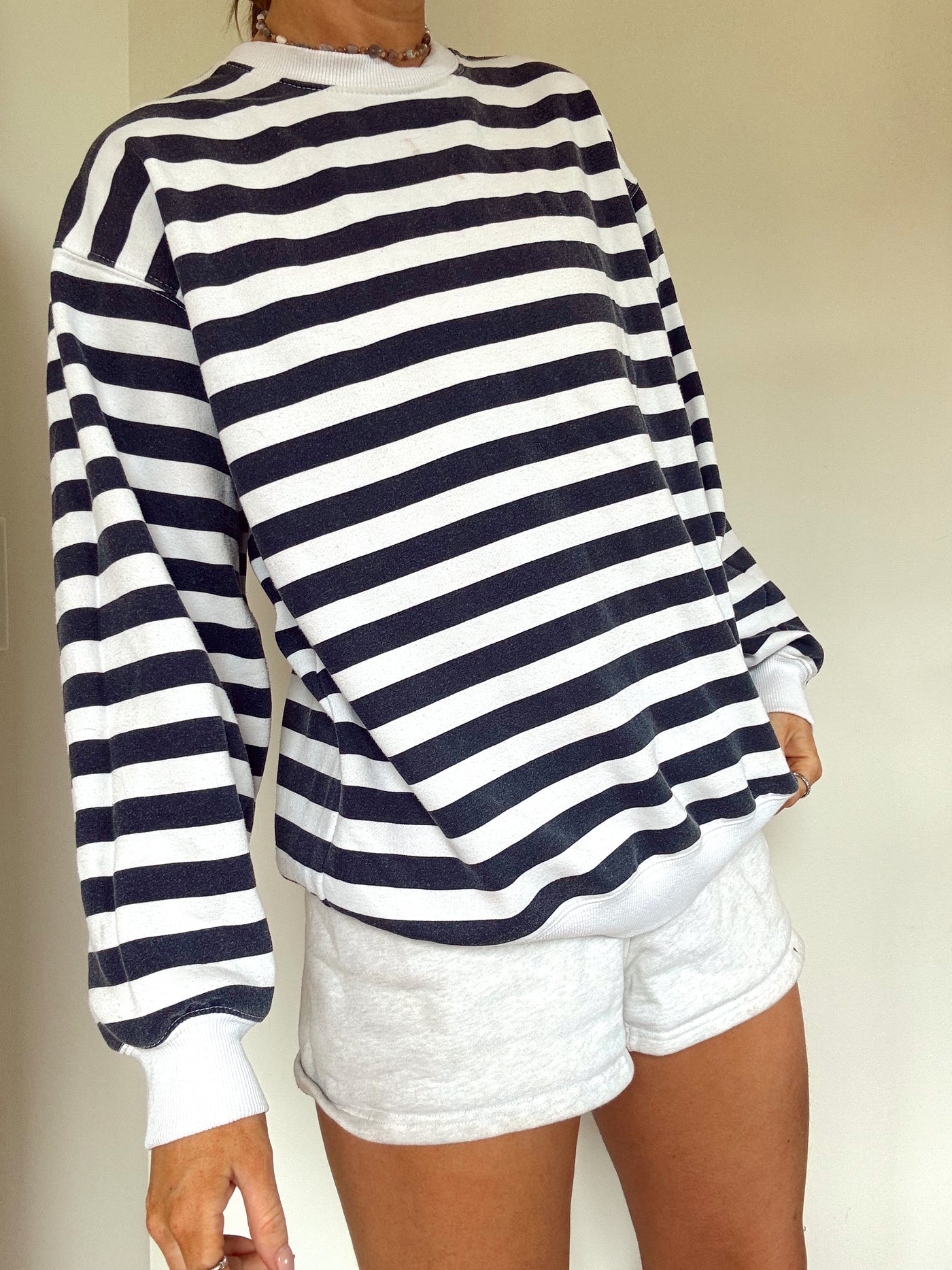 Summer in the harbour striped crewneck