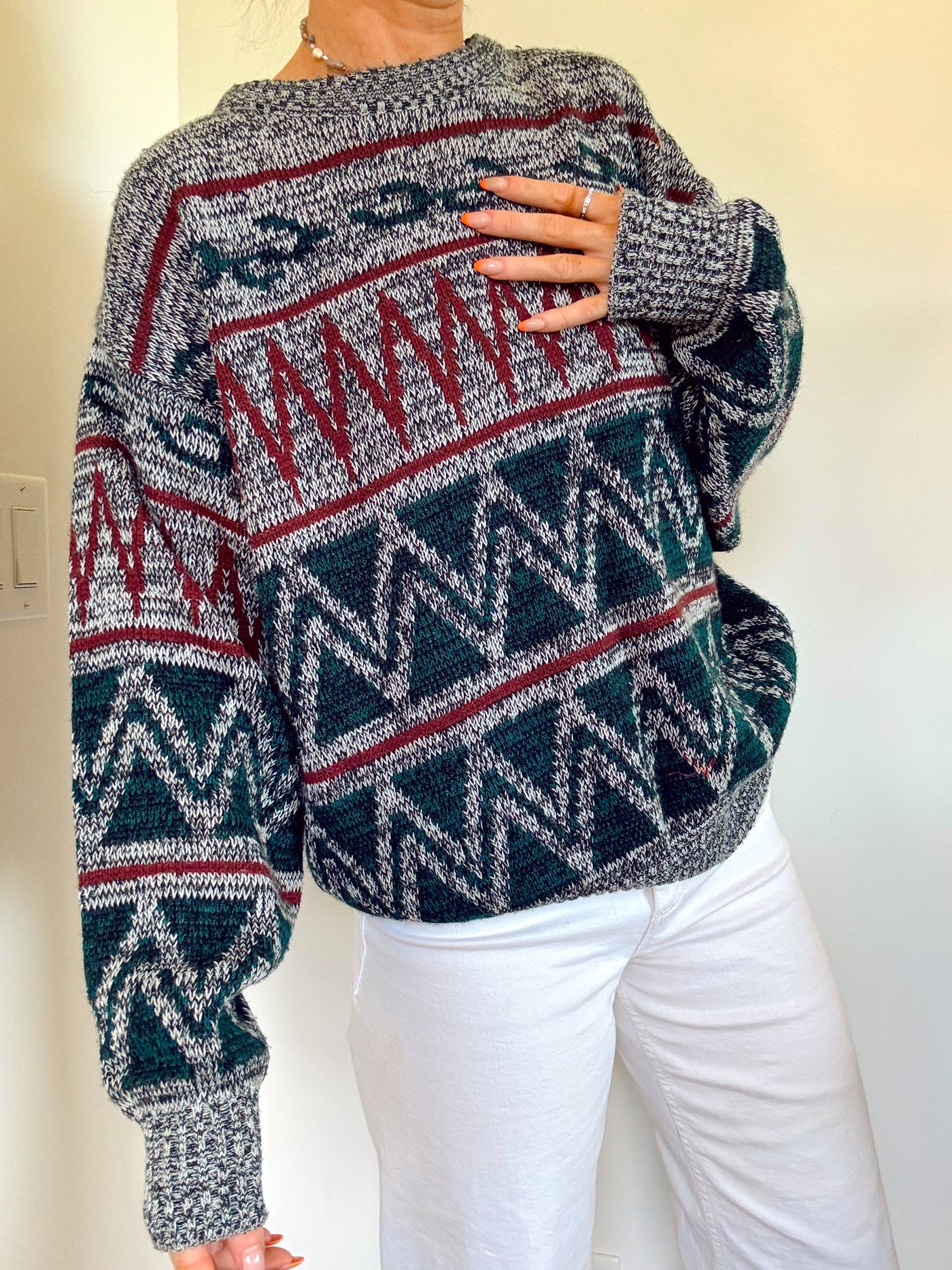 Vintage cranberry coast knit sweater