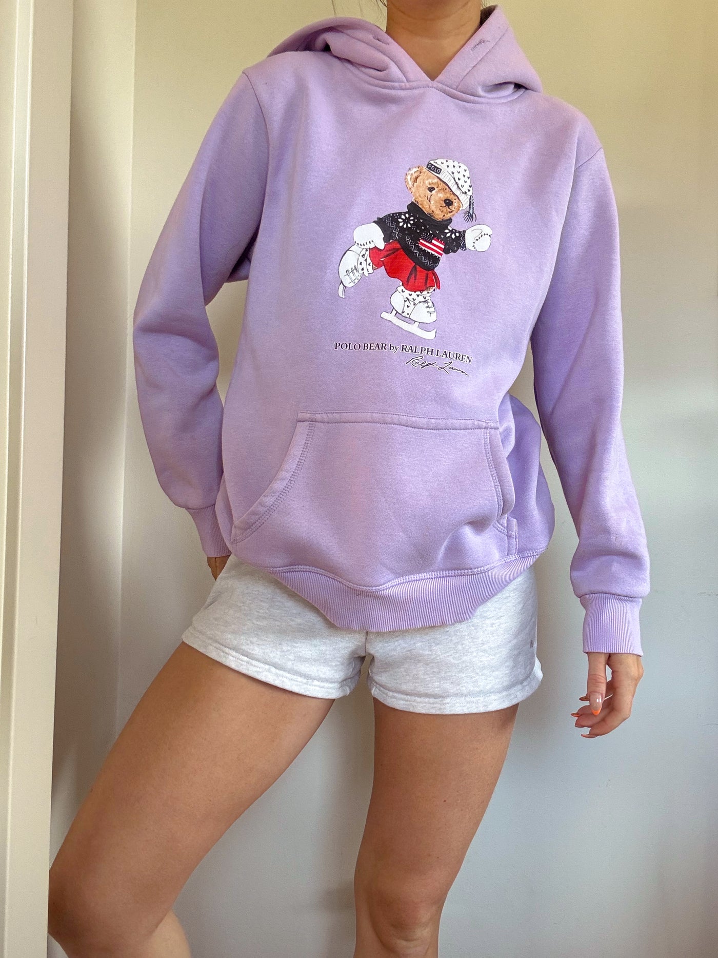Lavender Ralph Lauren polo bear hoodie