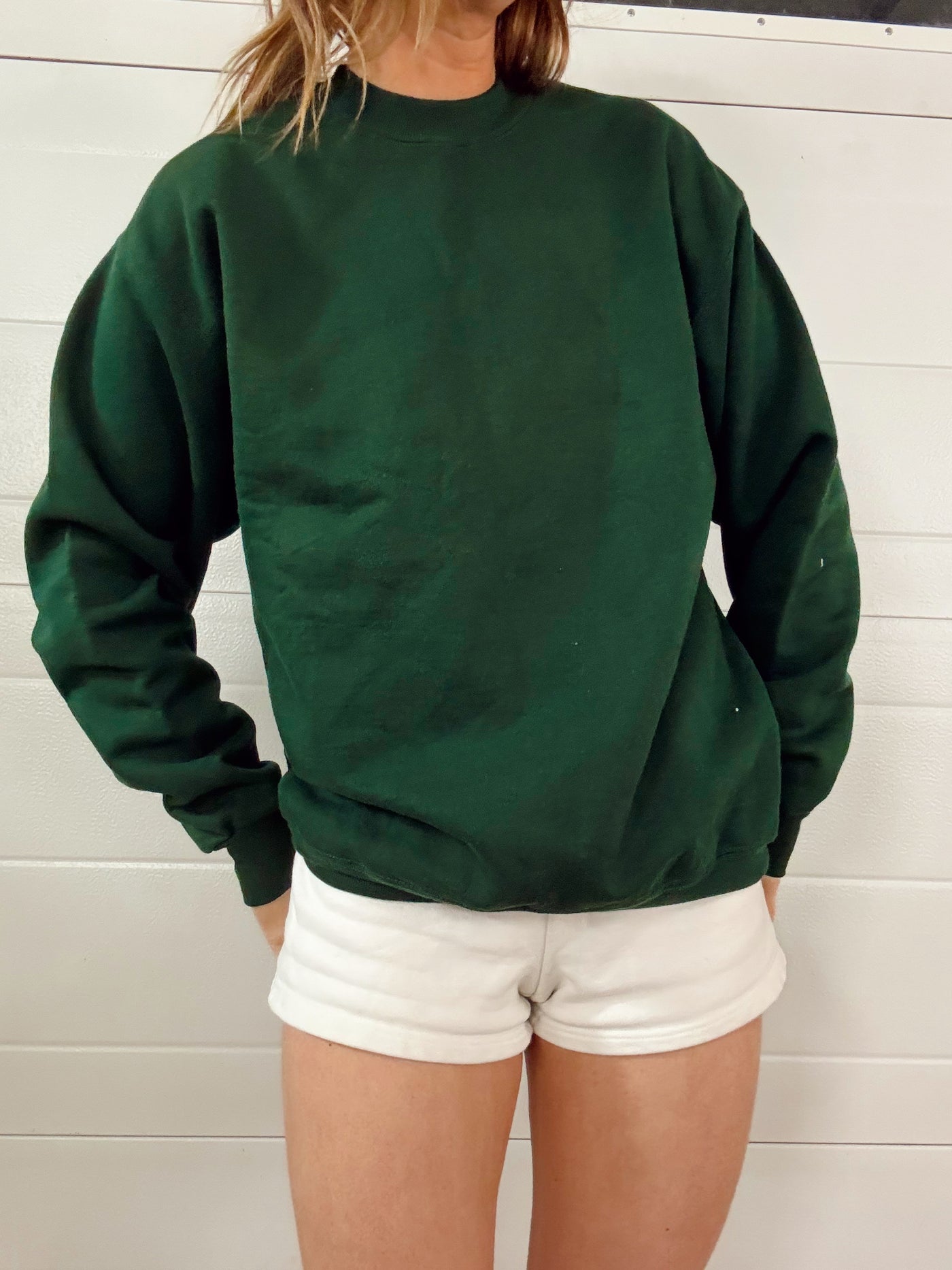 Forest green staple crewneck
