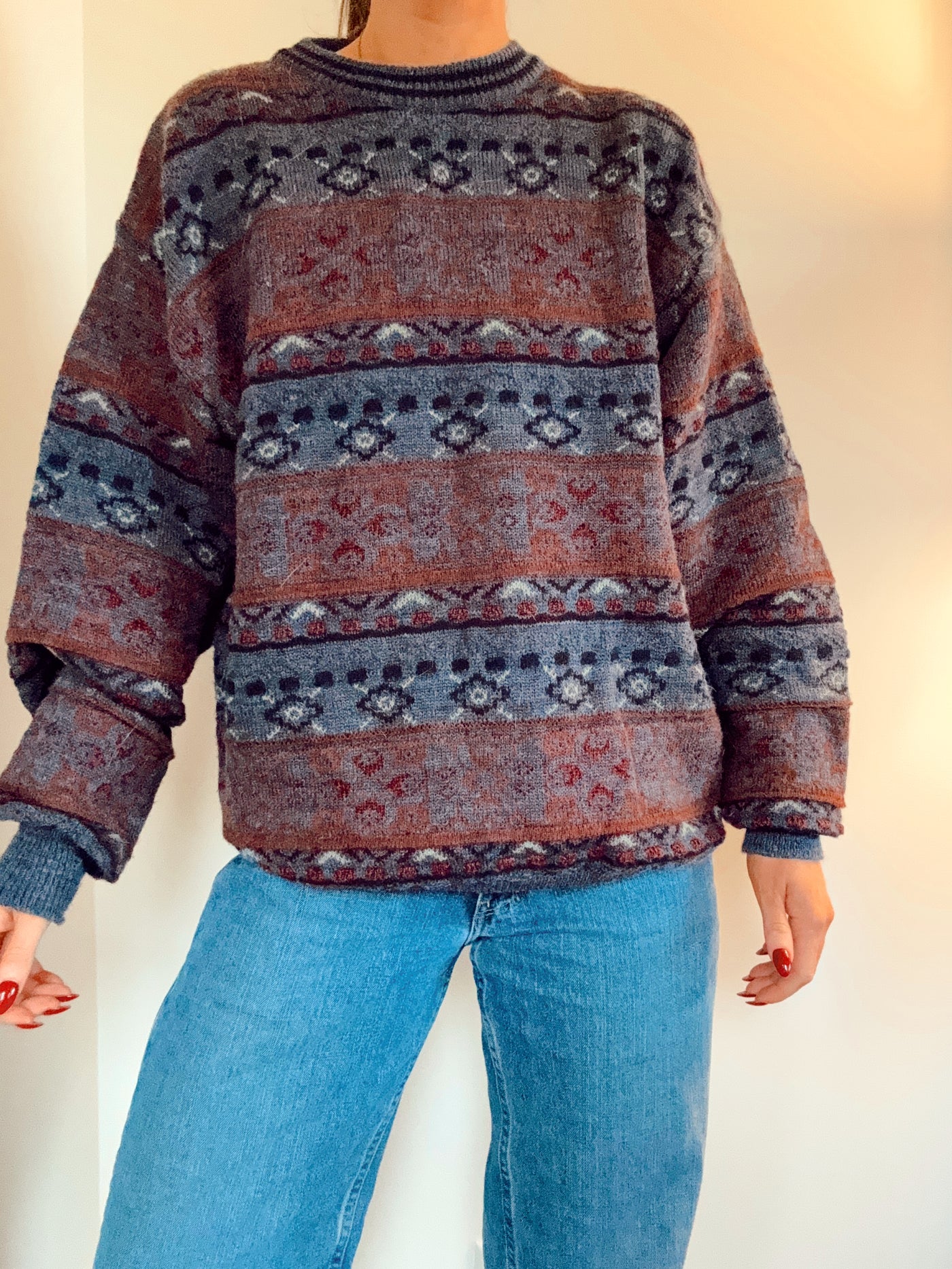 Vintage autumn sky knit sweater