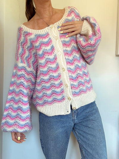 Vintage pastel sunset knit cardigan