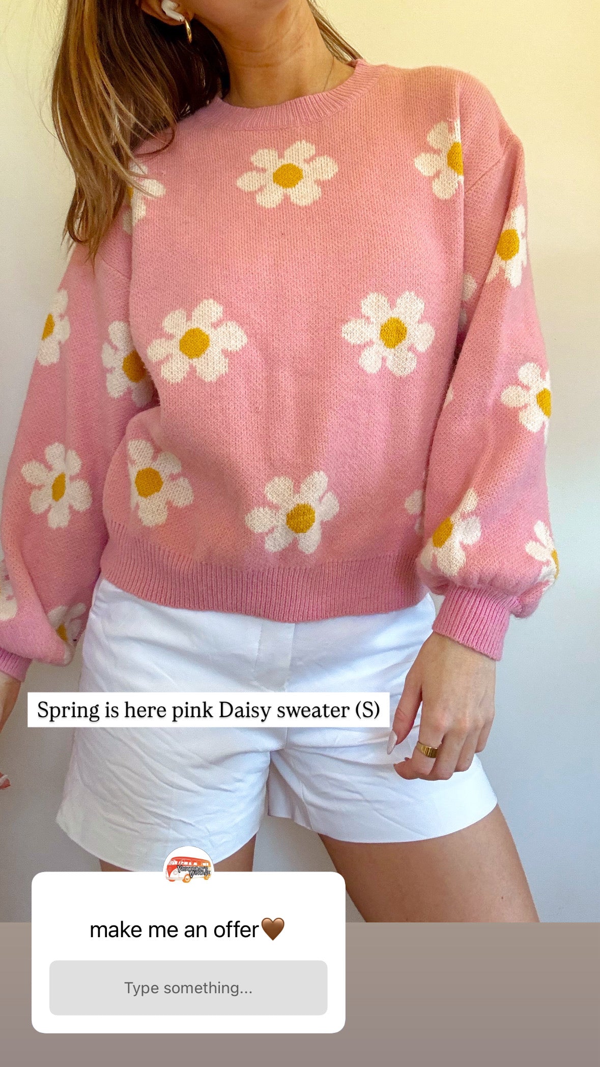 Spring is here daisy sweater