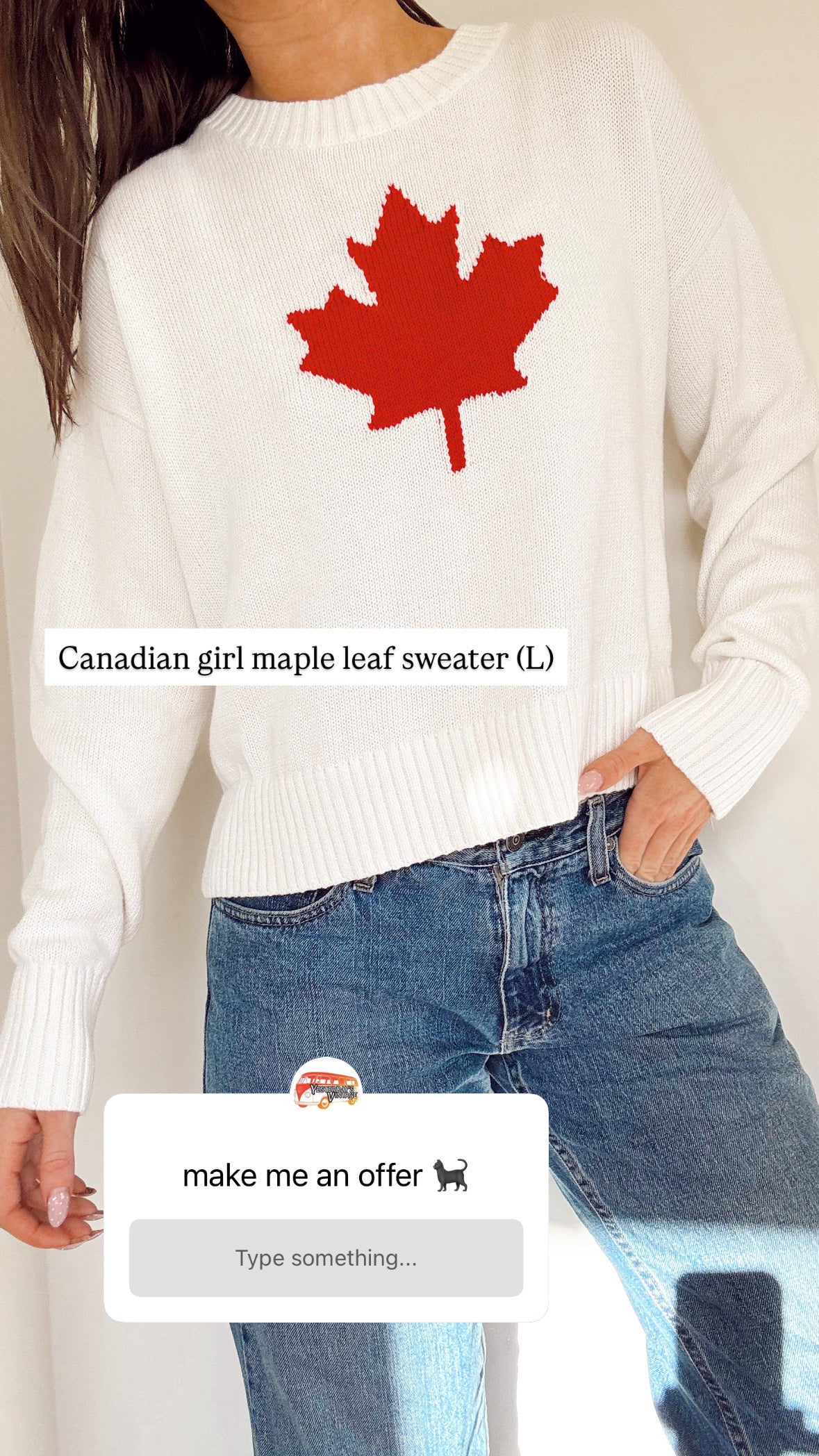 Canada maple leaf knit sweater