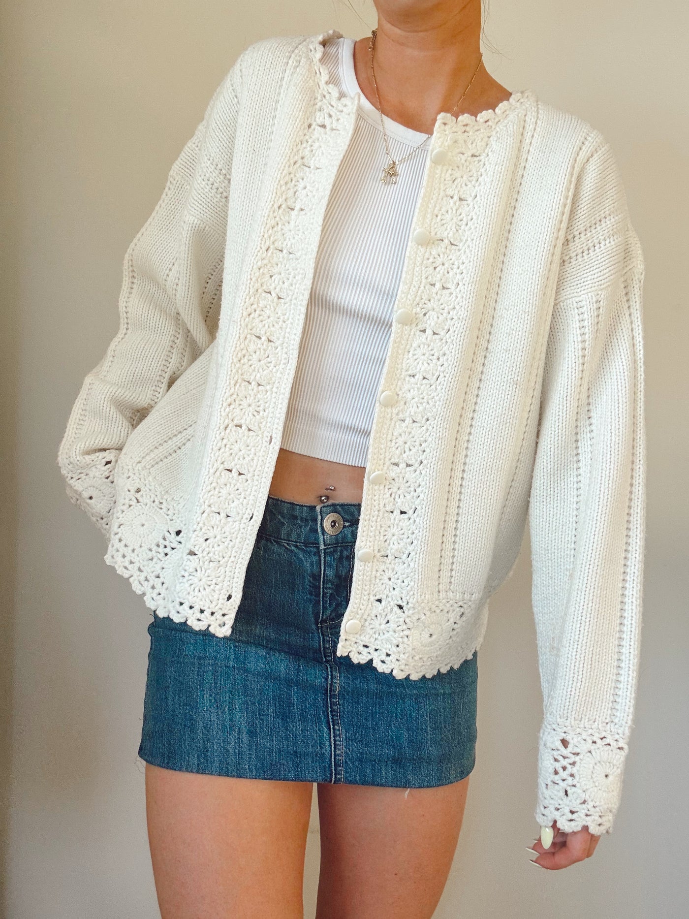 Vintage harvest cream dainty cardigan